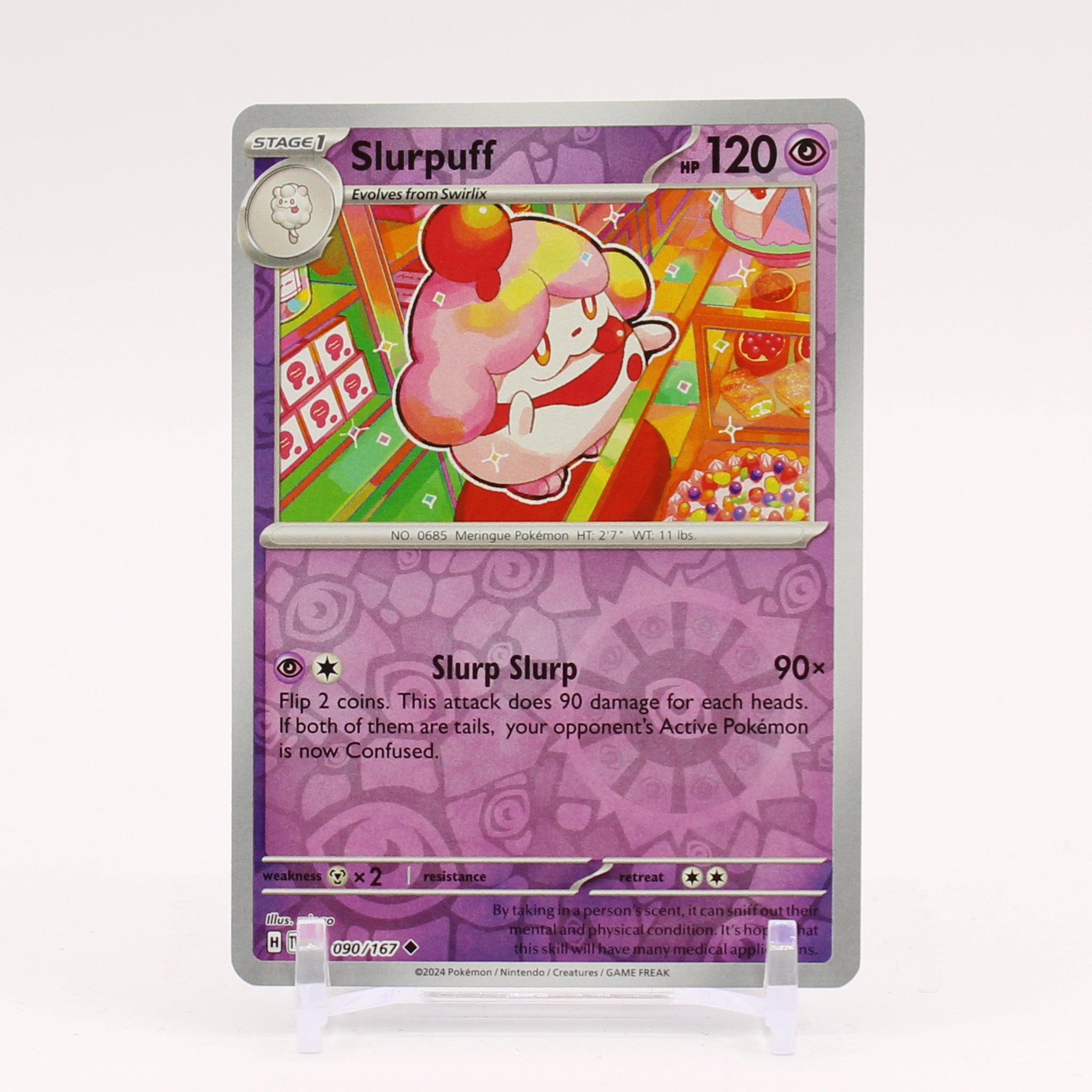 Slurpuff - 090/167 Twilight Masquerade REVERSE Holo Pokemon - NM/MINT