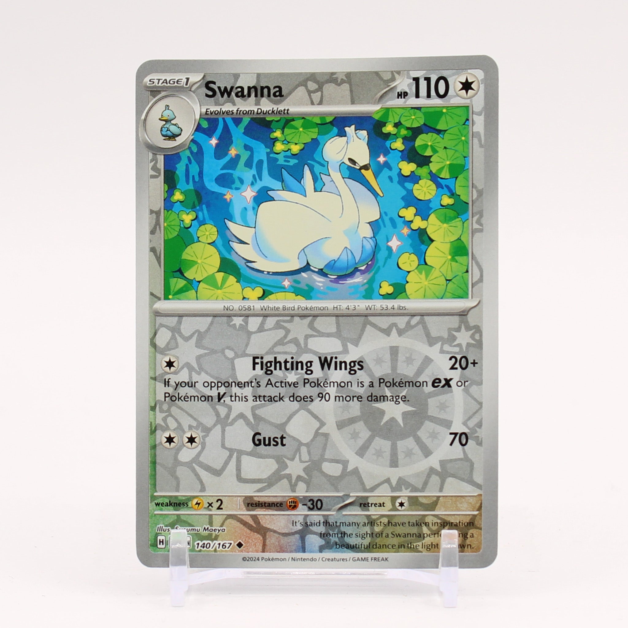 Swanna - 140/167 Twilight Masquerade REVERSE Holo Pokemon - NM/MINT