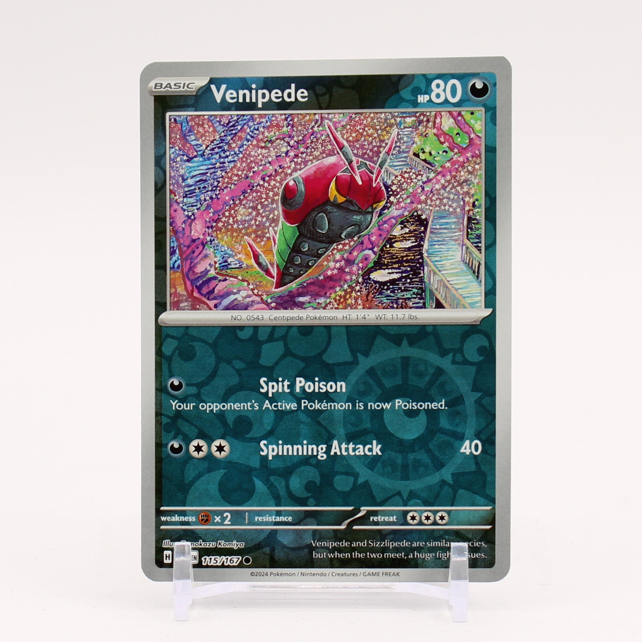 Venipede - 115/167 Twilight Masquerade REVERSE Holo Pokemon - NM/MINT