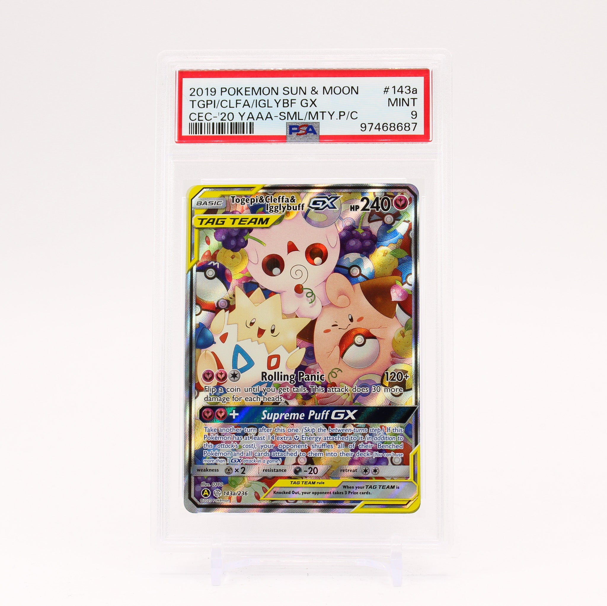 Togepi Cleffa Igglybuff GX - 143a/236 PSA 9 Alternate Art Promo Pokemon MINT