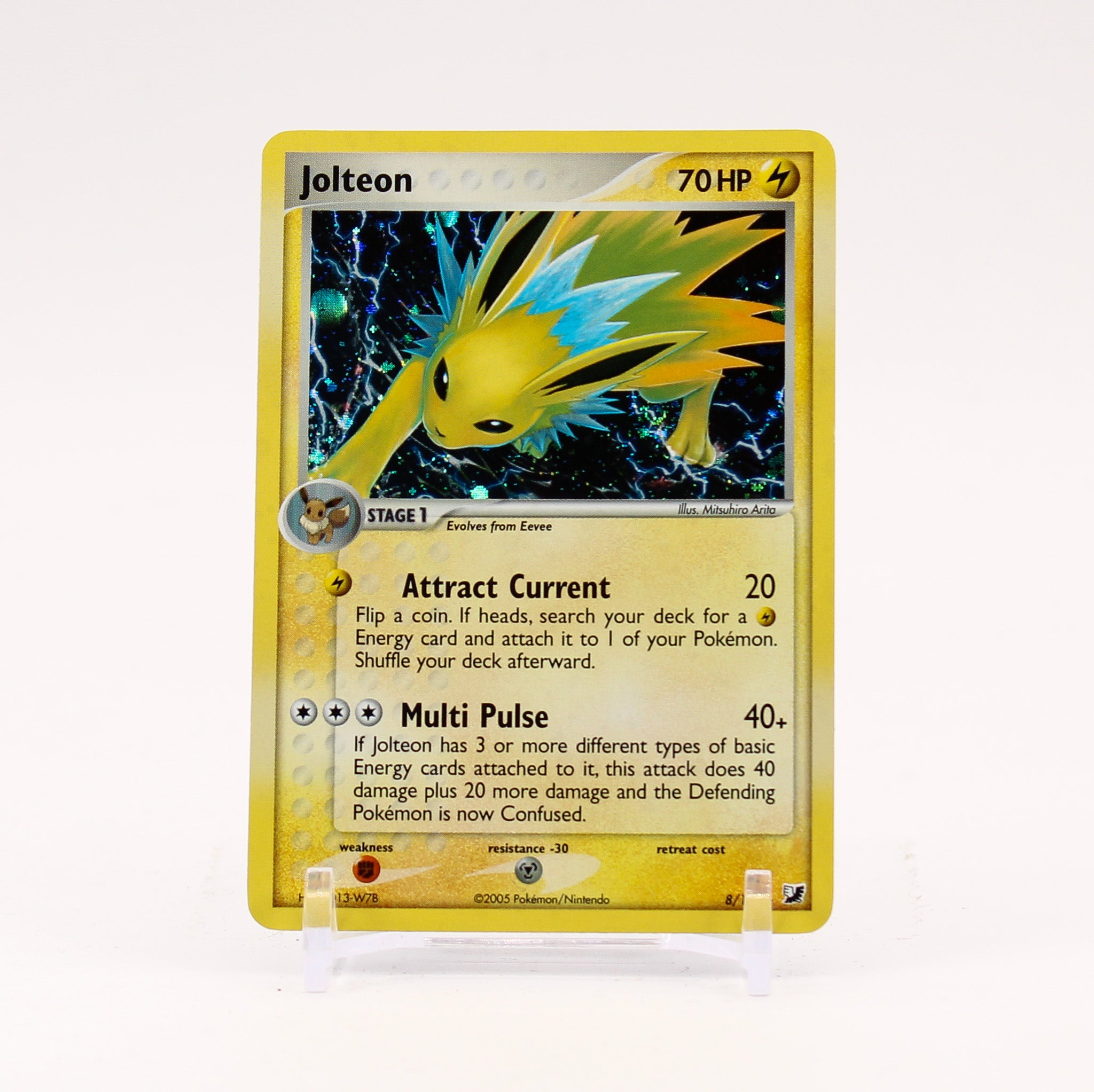 Jolteon - 8/115 Unseen Forces HOLO BLEED ERROR Pokemon - NM
