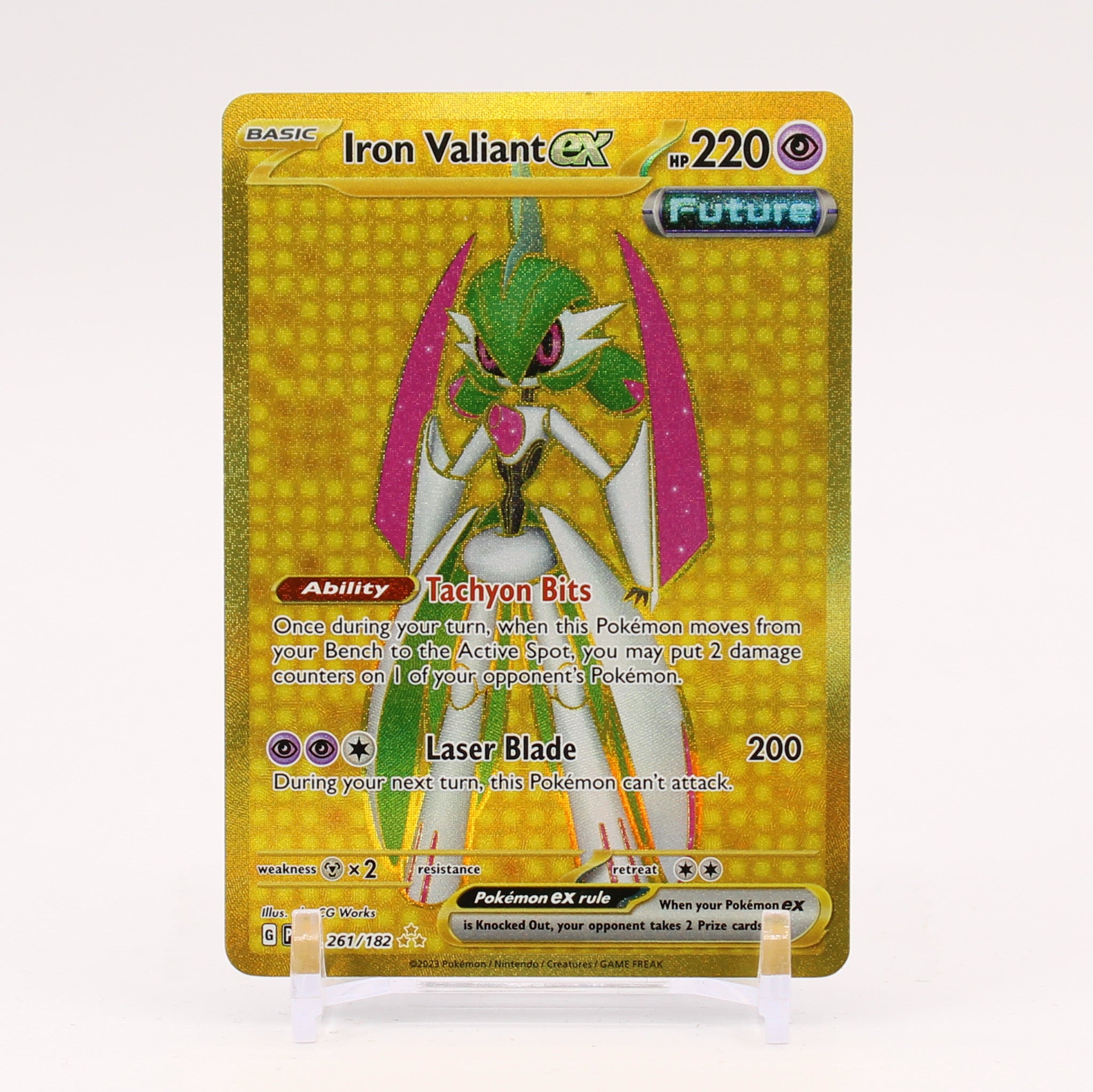 Iron Valiant ex - 261/182 Paradox Rift Gold Pokemon - NM/MINT