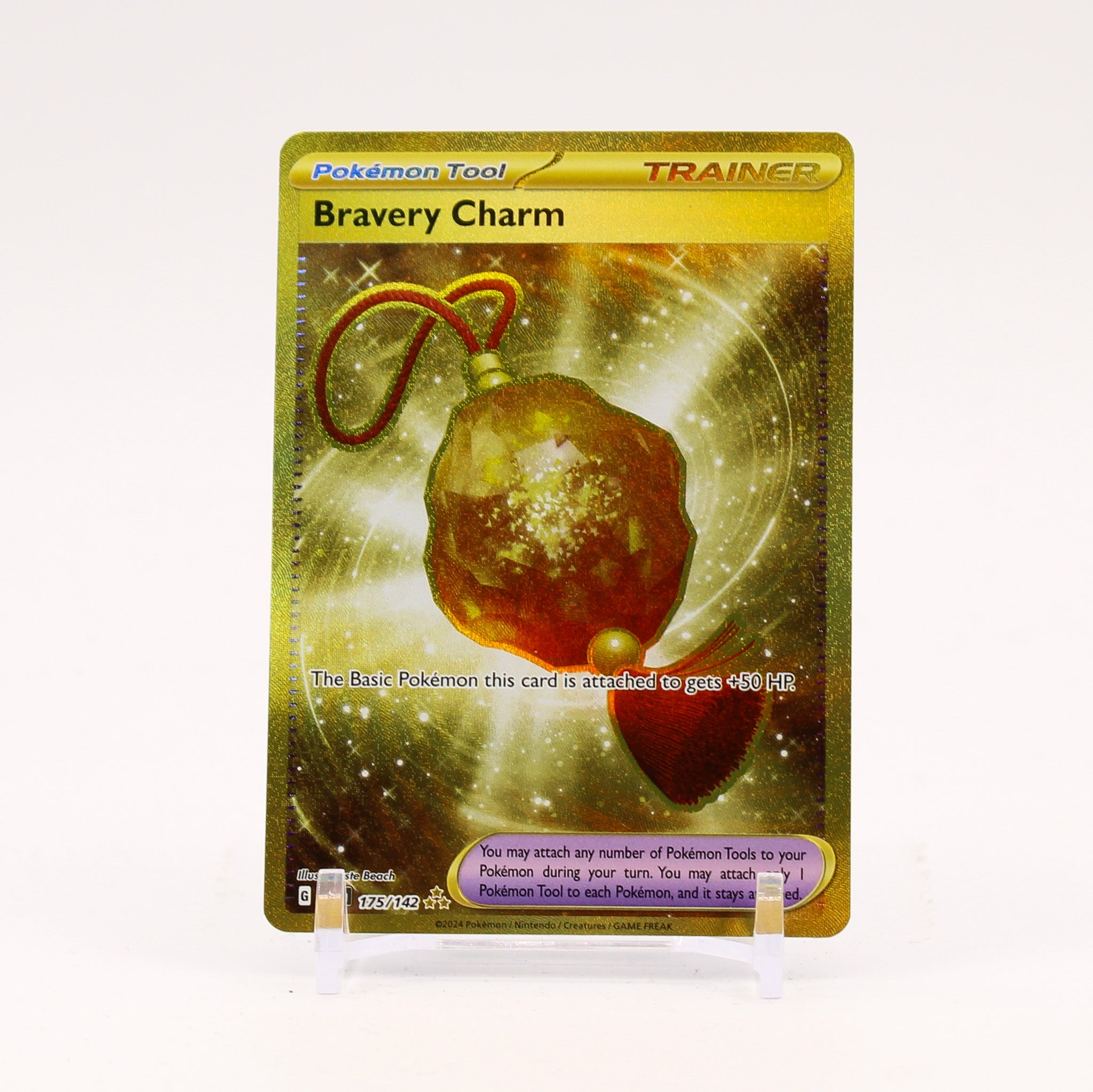 Bravery Charm - 175/142 Stellar Crown Gold Trainer - NM/MINT