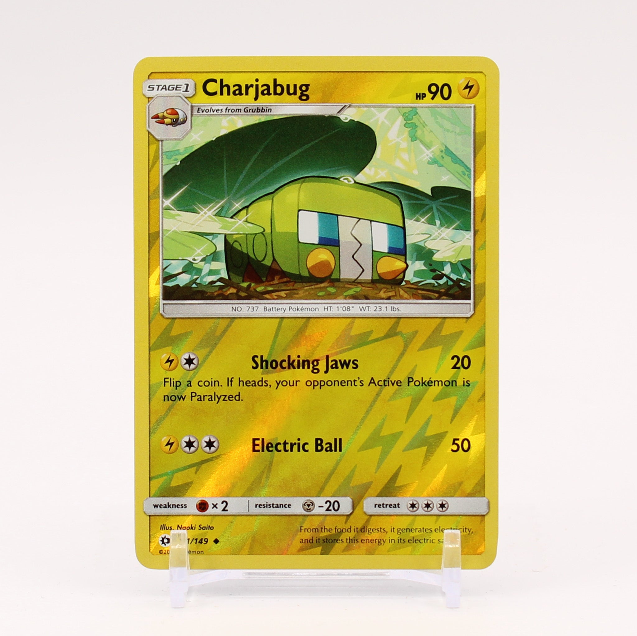 Charjabug - 51/149 Sun & Moon Reverse Holo Pokemon - NM/MINT