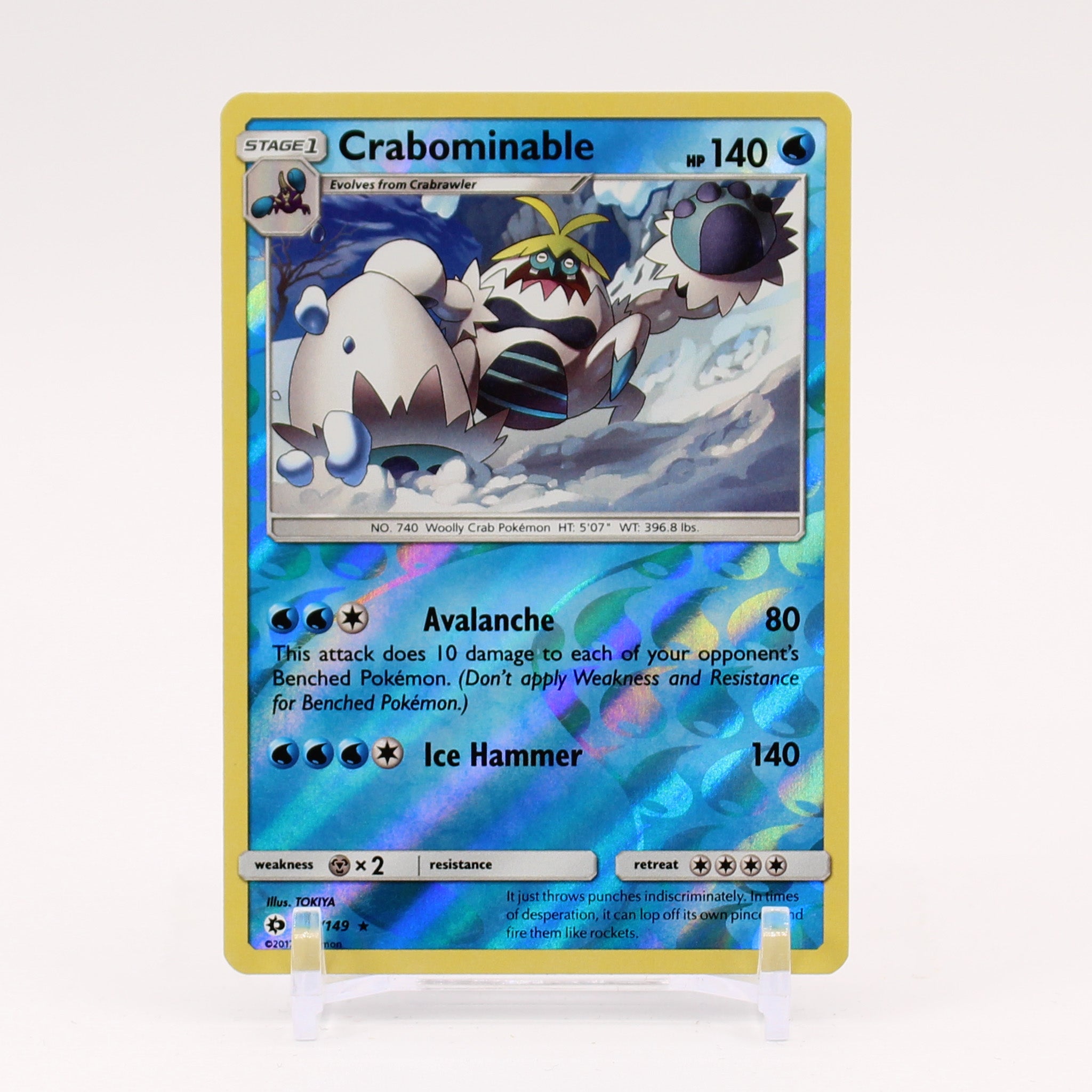 Crabominable - 43/149 Sun & Moon Reverse Holo Rare Pokemon - NM/MINT