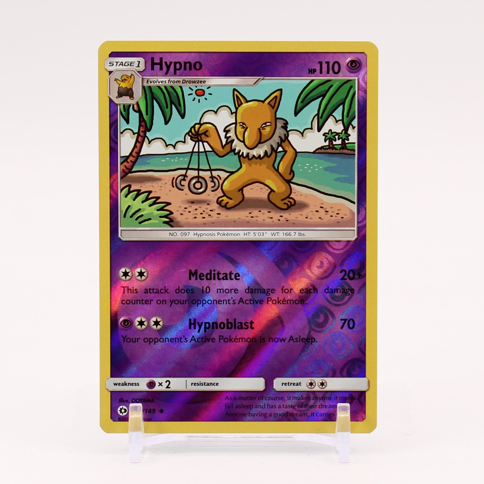 Hypno - 60/149 Sun & Moon Reverse Holo Pokemon - NM/MINT