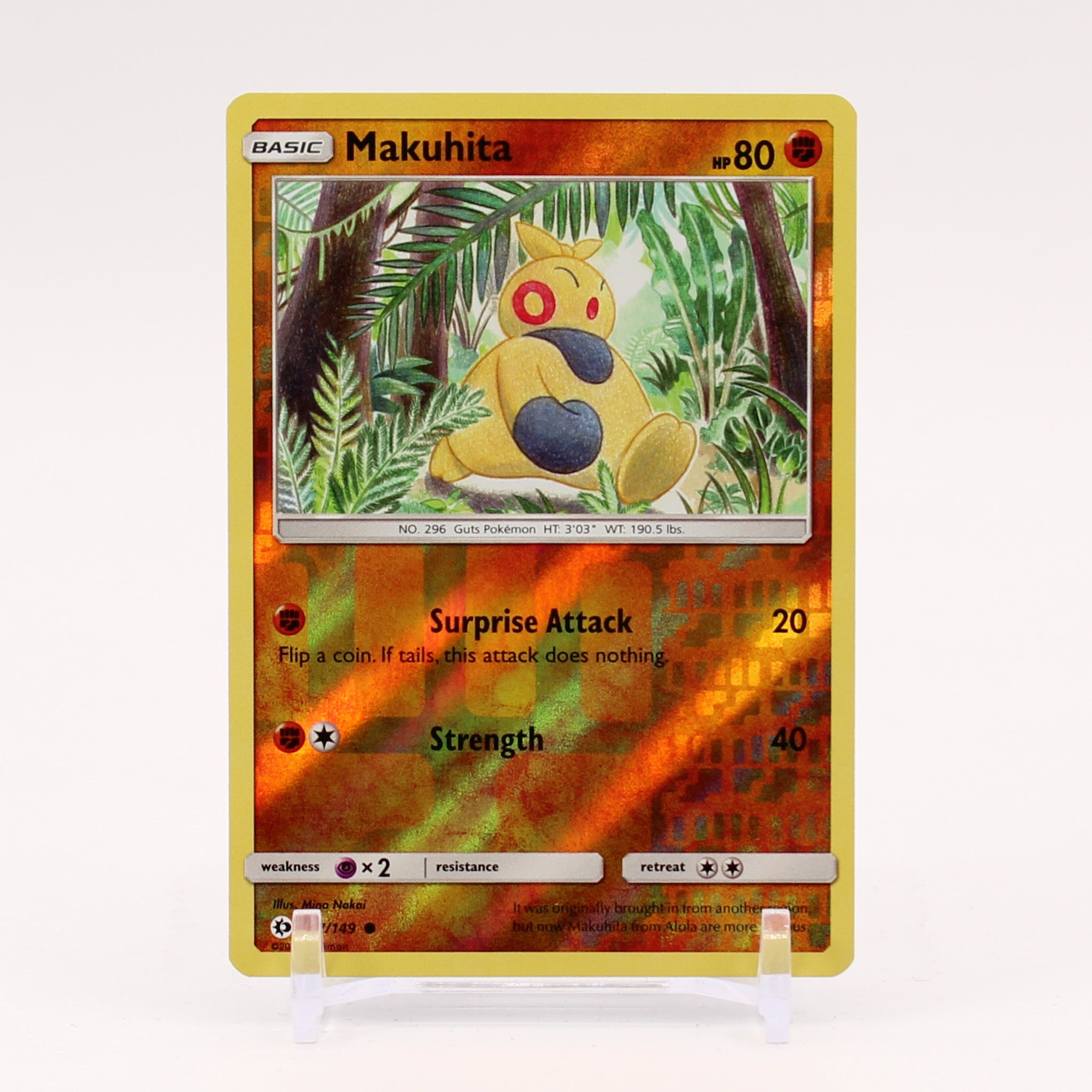 Makuhita - 67/149 Sun & Moon Reverse Holo Pokemon - NM/MINT