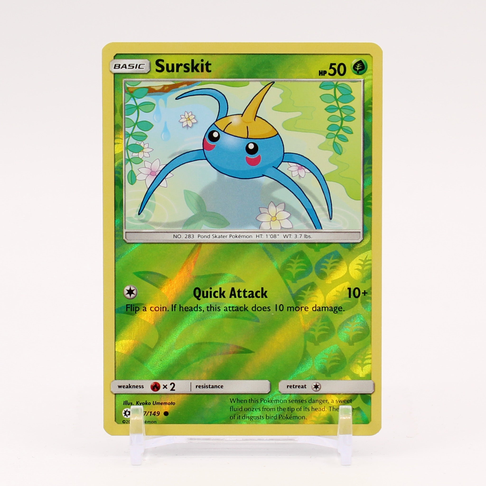 Surskit - 7/149 Sun & Moon Reverse Holo Pokemon - NM/MINT