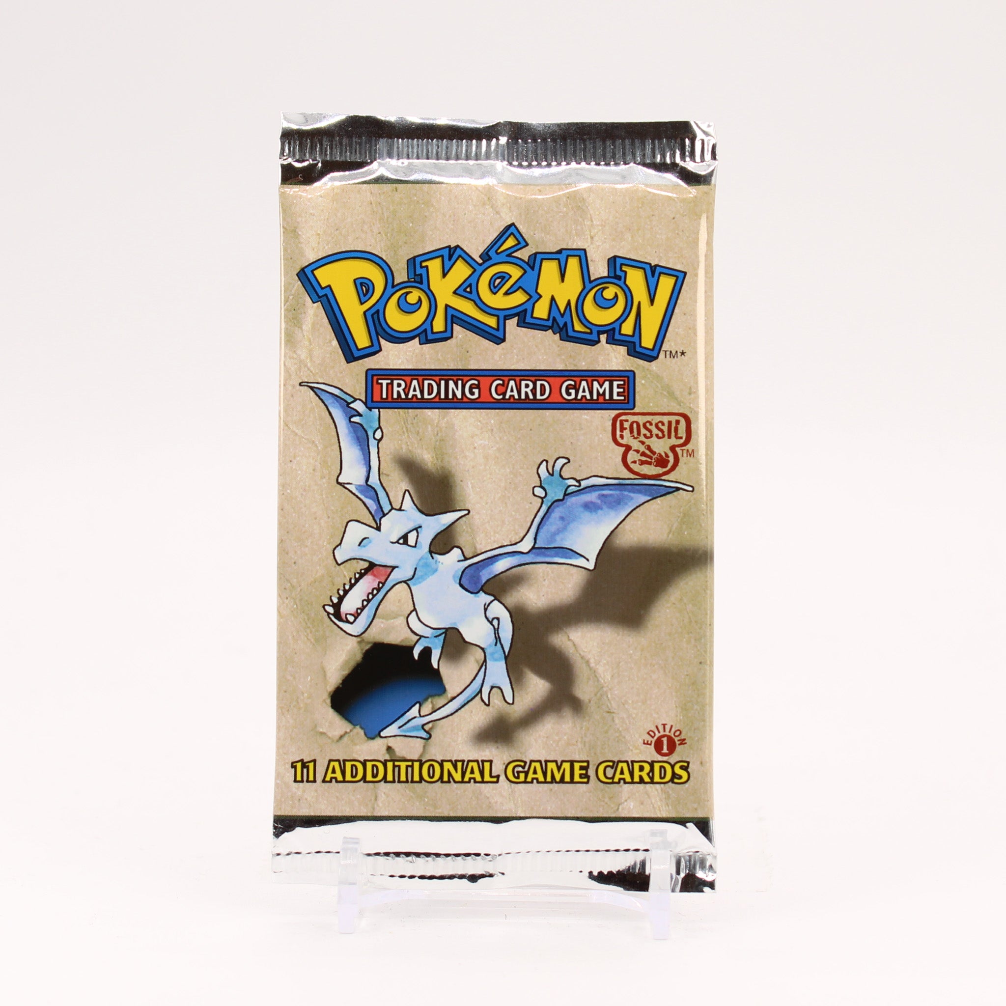 Fossil 1st Edition Pokemon Booster Pack - LIGHT (Non Holo) - Aerodactyl