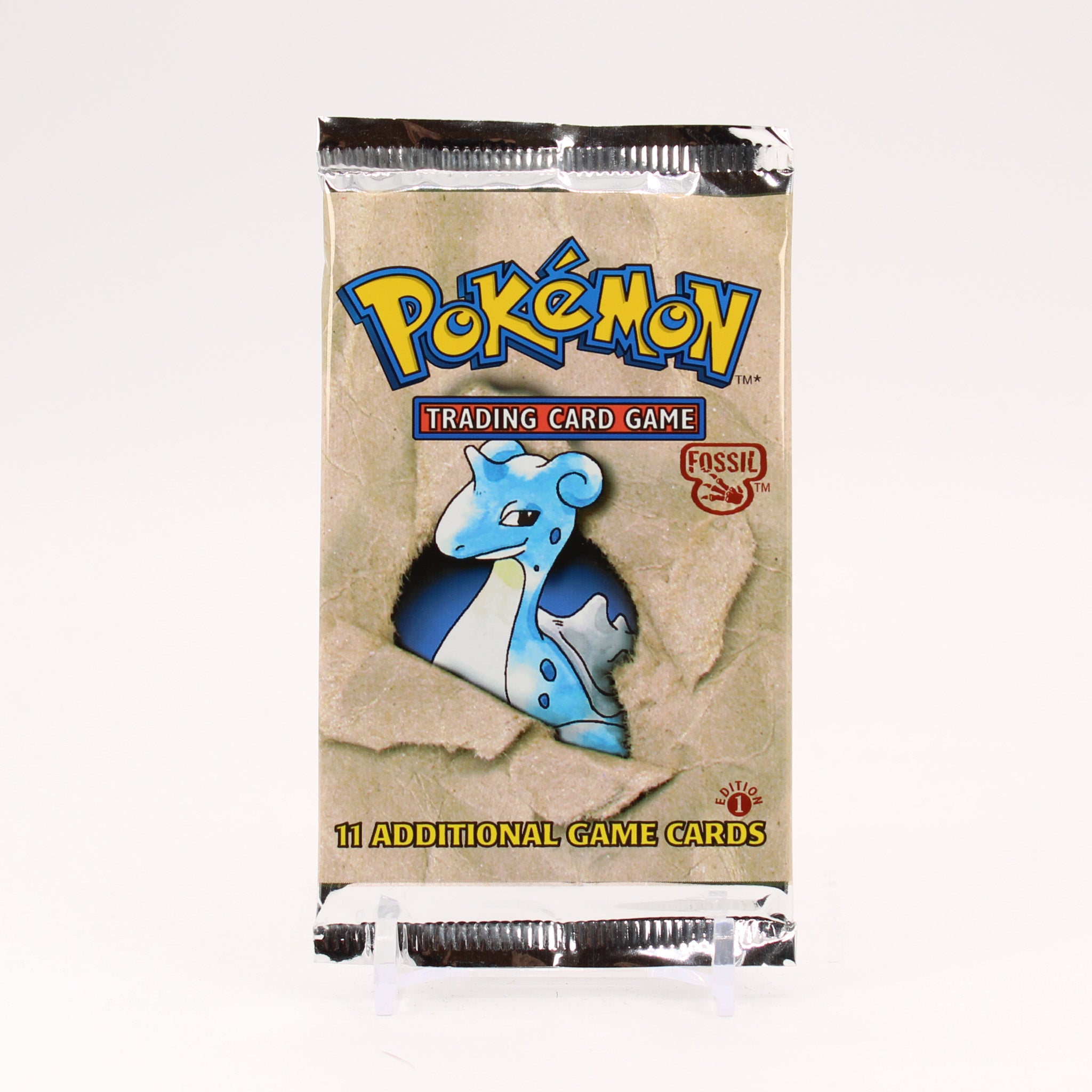 Fossil 1st Edition Pokemon Booster Pack - LIGHT (Non Holo) - Lapras