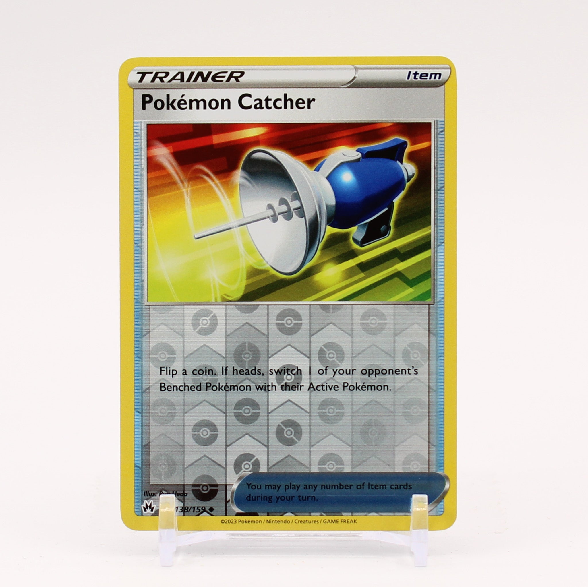 Pokemon Catcher - 138/159 Crown Zenith Reverse Holo Trainer - NM/MINT