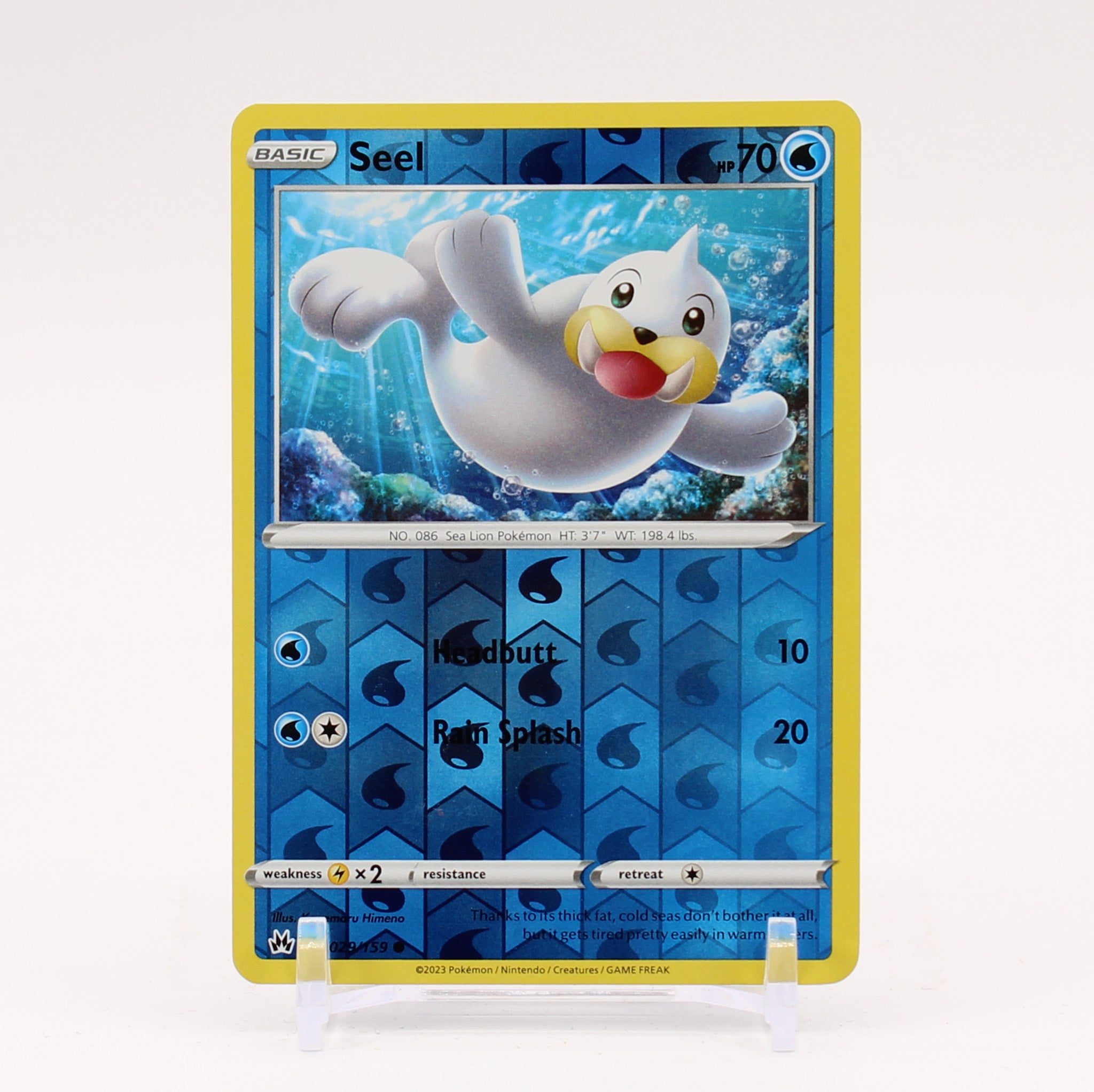 Seel - 029/159 Crown Zenith Reverse Holo Pokemon - NM/MINT