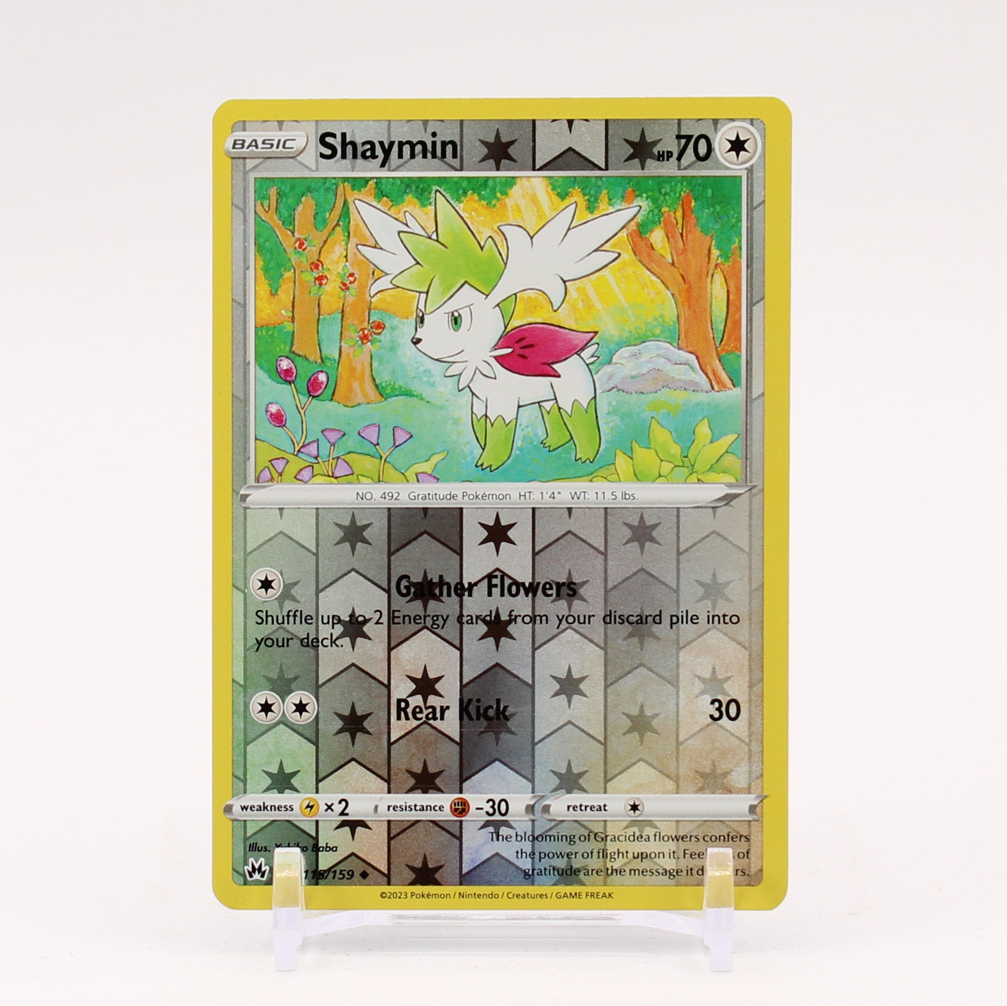 Shaymin - 115/159 Crown Zenith Reverse Holo Pokemon - NM/MINT