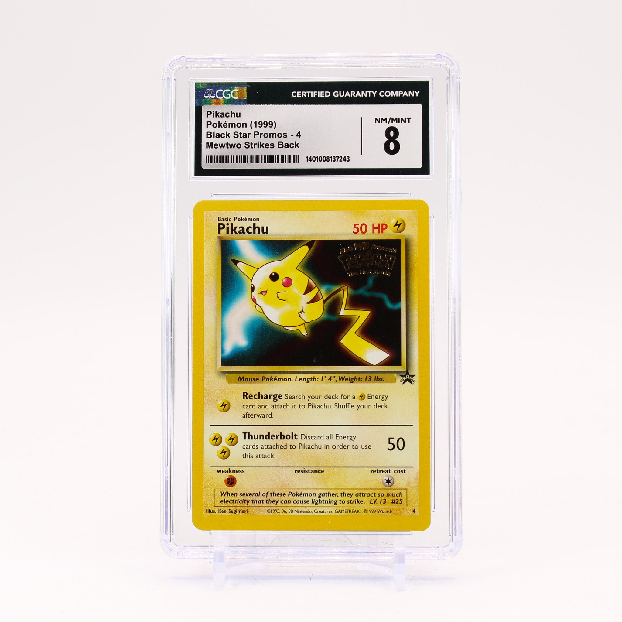 Pikachu - 4 WB CGC 8 Vintage WotC Black Star Promo Pokemon - NM/MINT