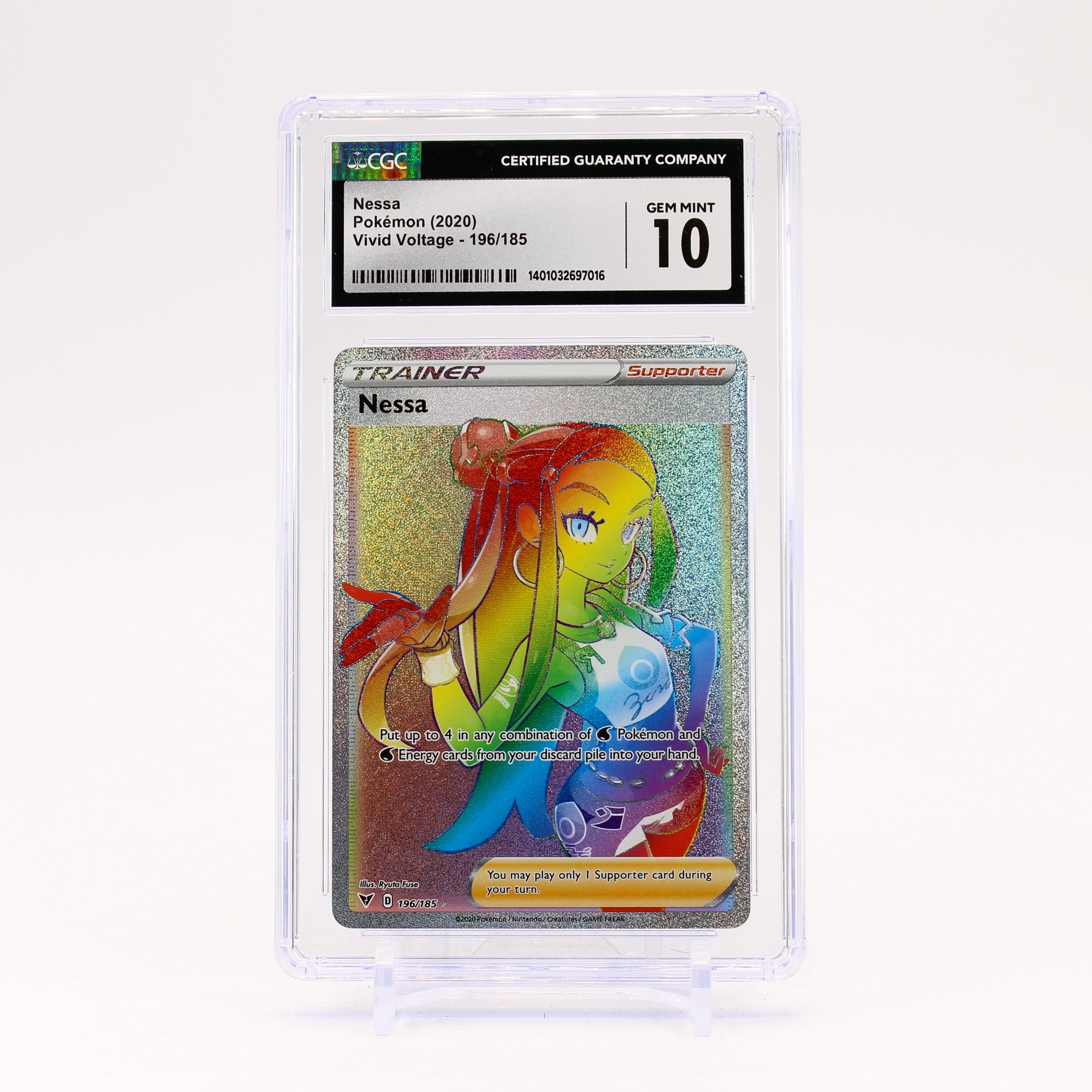 Nessa 196/185 CGC 10 Vivid Voltage Rainbow Pokemon - GEM MINT