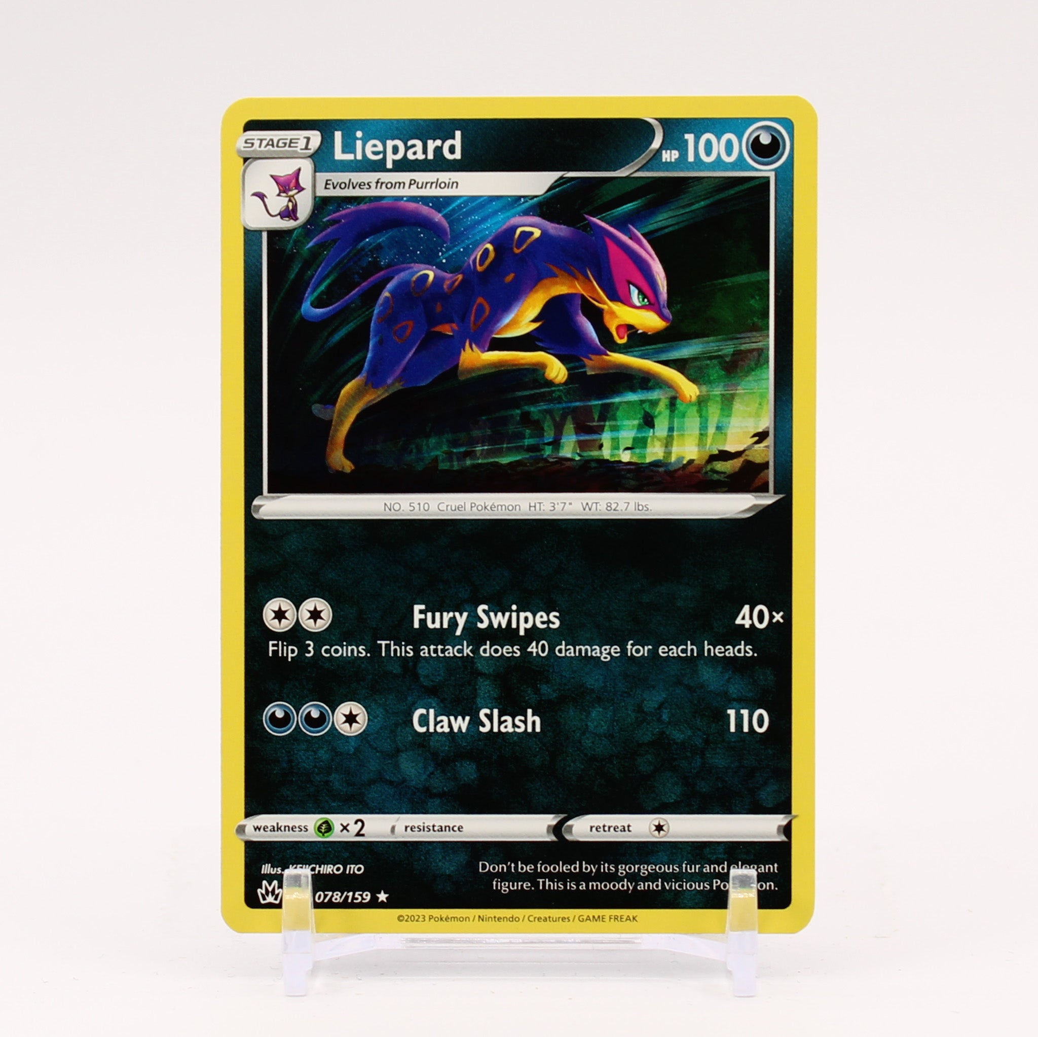 Liepard - 078/159 Crown Zenith Rare Pokemon - NM/MINT