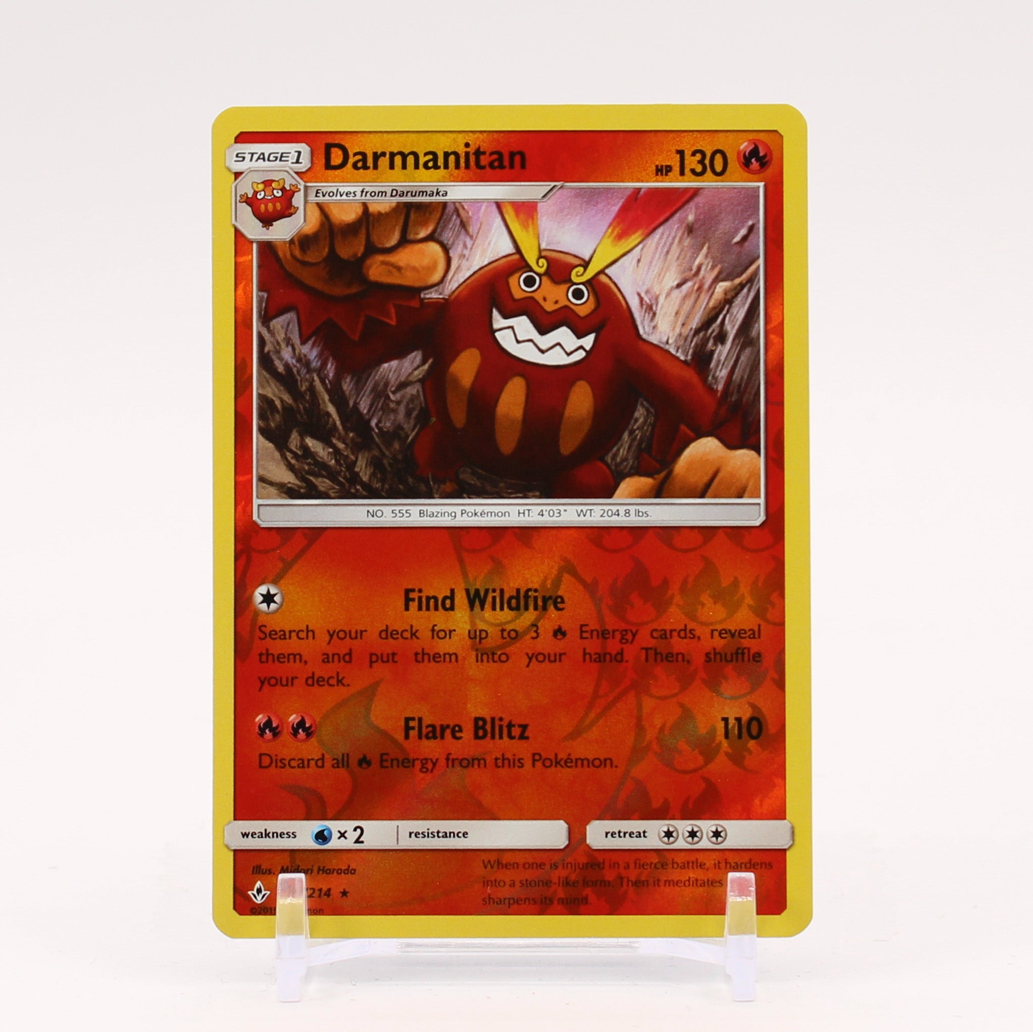 Darmanitan - 24/214 Unbroken Bonds Reverse Holo Rare Pokemon - NM/MINT