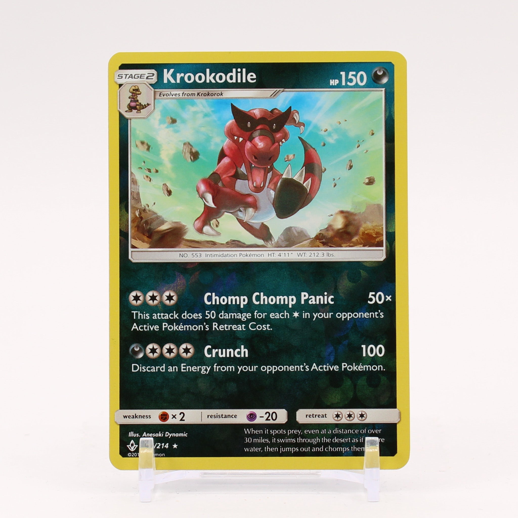 Krookodile - 116/214 Unbroken Bonds Reverse Holo Rare Pokemon - NM/MINT