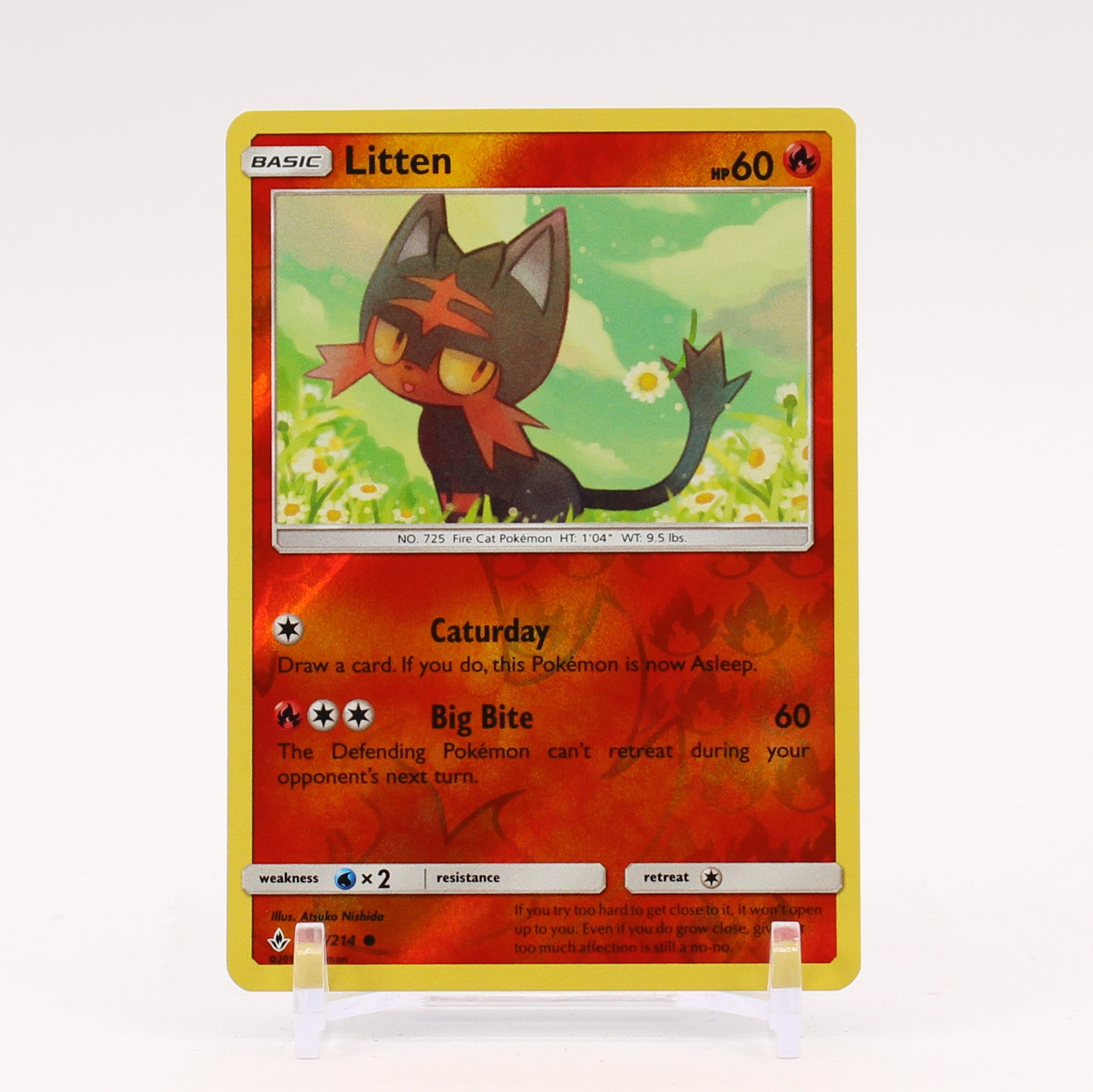 Litten - 27/214 Unbroken Bonds Reverse Holo Pokemon - NM/MINT