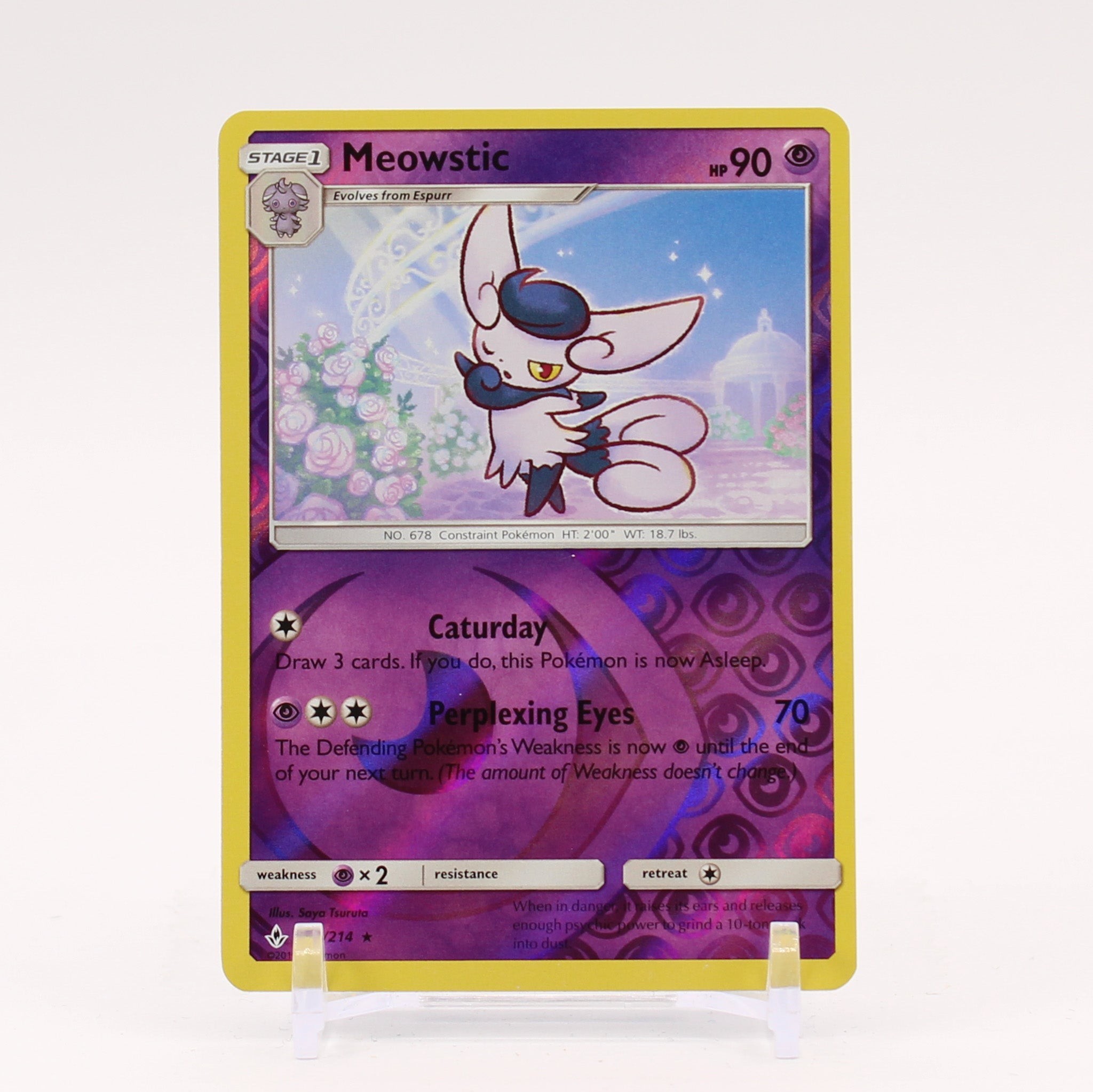 Meowstic - 80/214 Unbroken Bonds Reverse Holo Rare Pokemon - NM/MINT