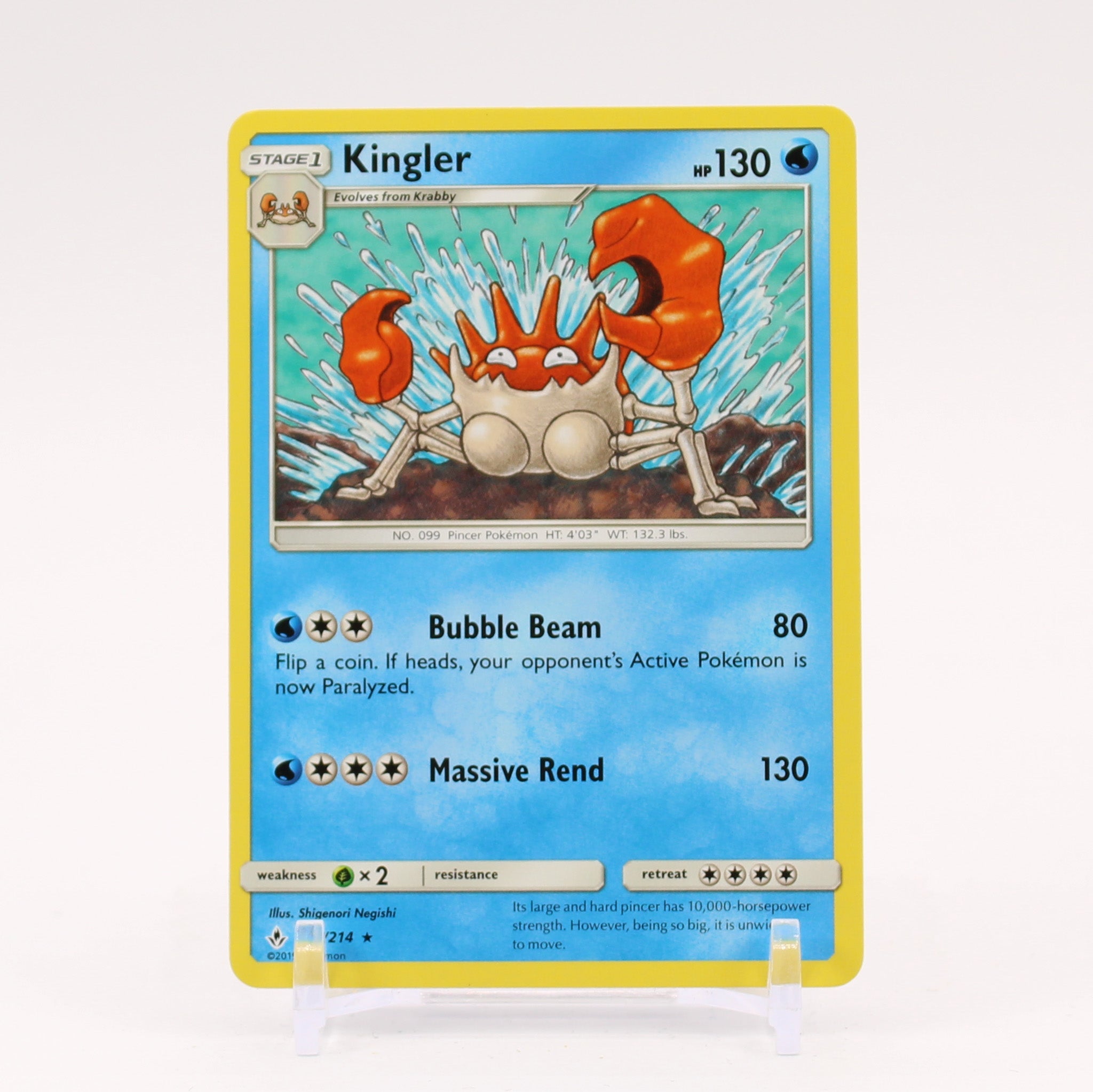 Kingler - 47/214 Unbroken Bonds Rare Pokemon - NM/MINT