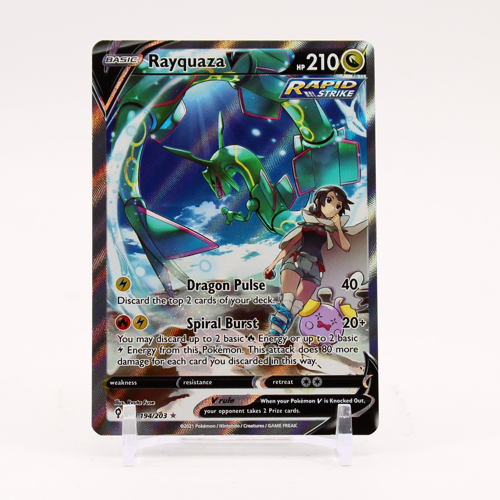 Rayquaza V - 194/203 Evolving Skies Alternate Art Pokemon - NM