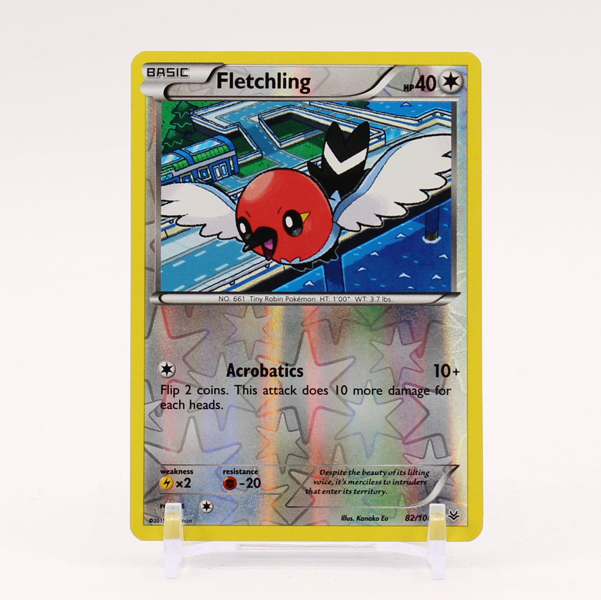 Fletchling - 82/108 Roaring Skies Reverse Holo Pokemon - NM