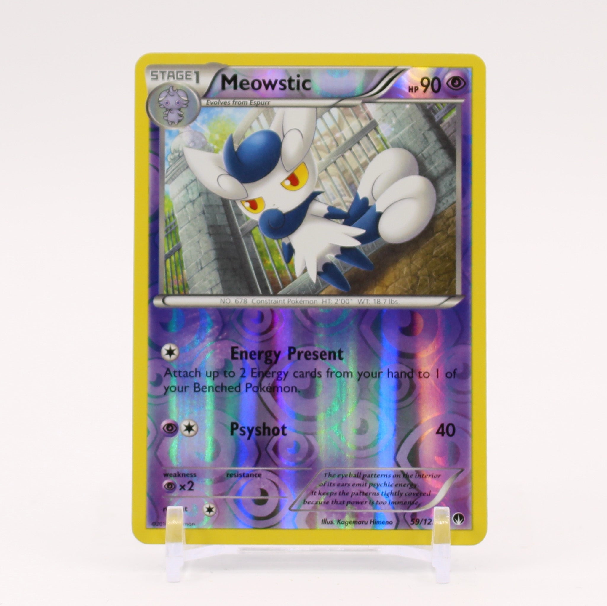 Meowstic - 59/122 BREAKPoint Reverse Holo Rare Pokemon - NM