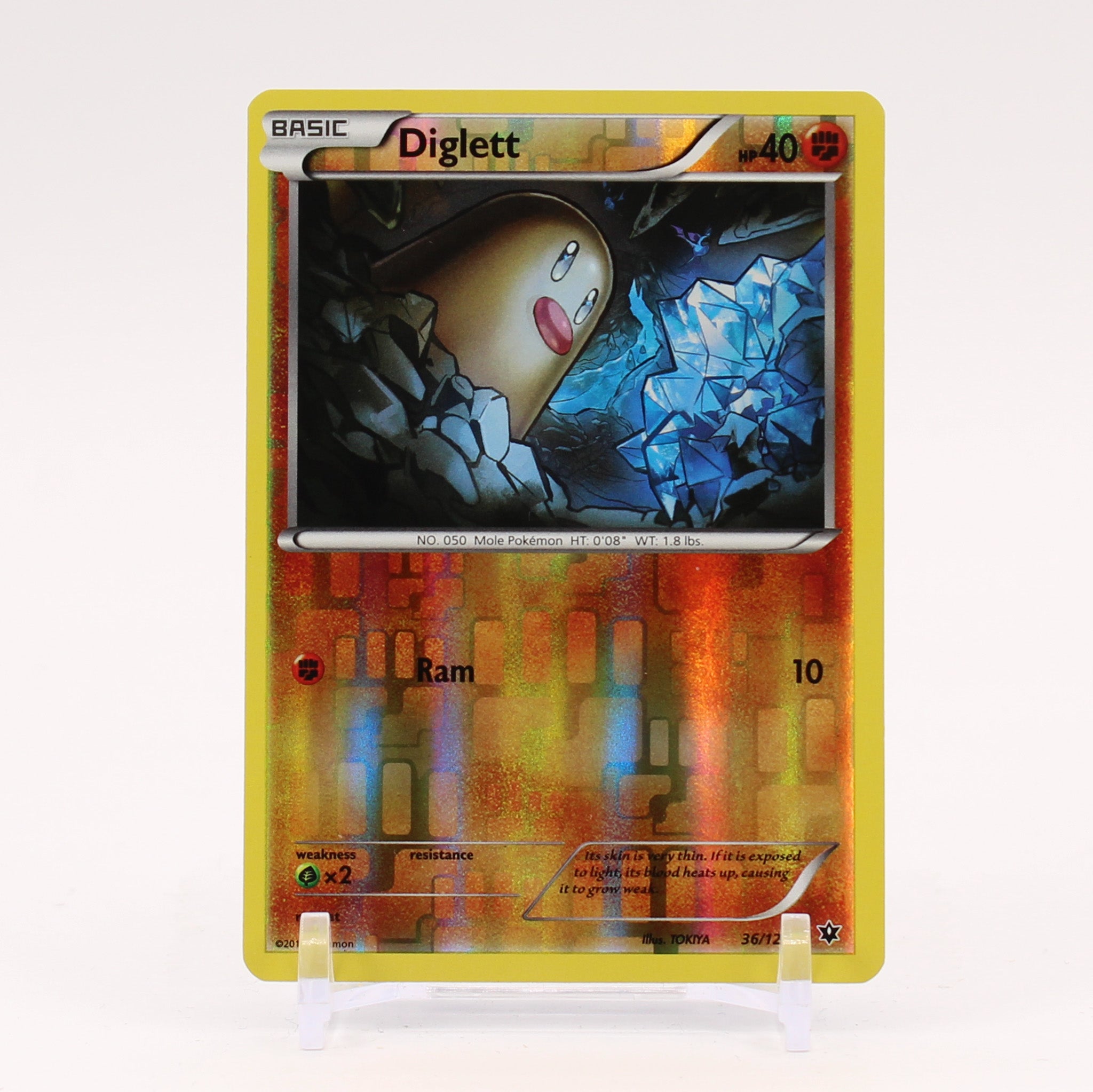 Diglett - 36/124 Fates Collide Reverse Holo Pokemon - NM