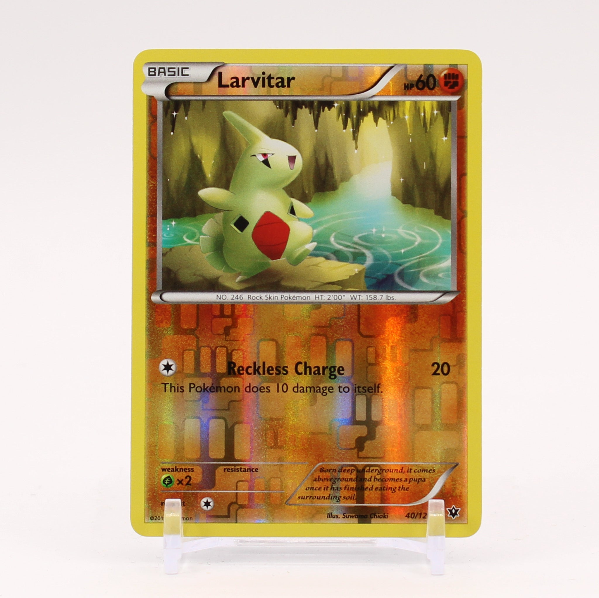 Larvitar - 40/124 Fates Collide Reverse Holo Pokemon - NM