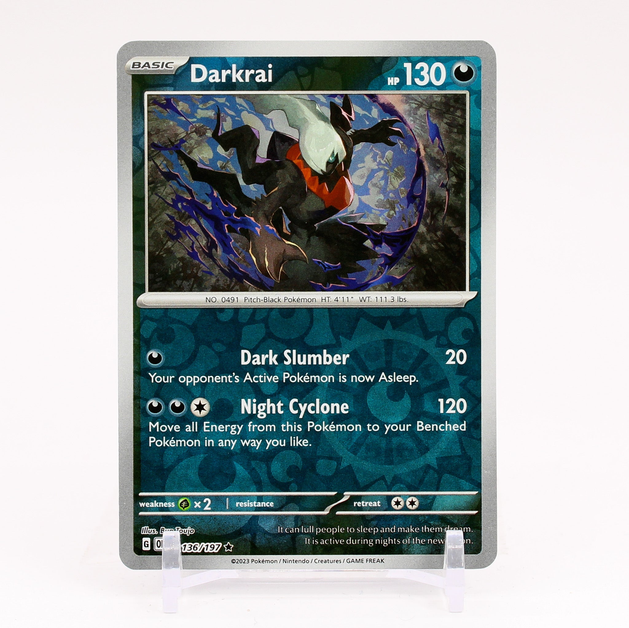 Darkrai - 136/197 Obsidian Flames Reverse Holo Rare Pokemon - NM/MINT