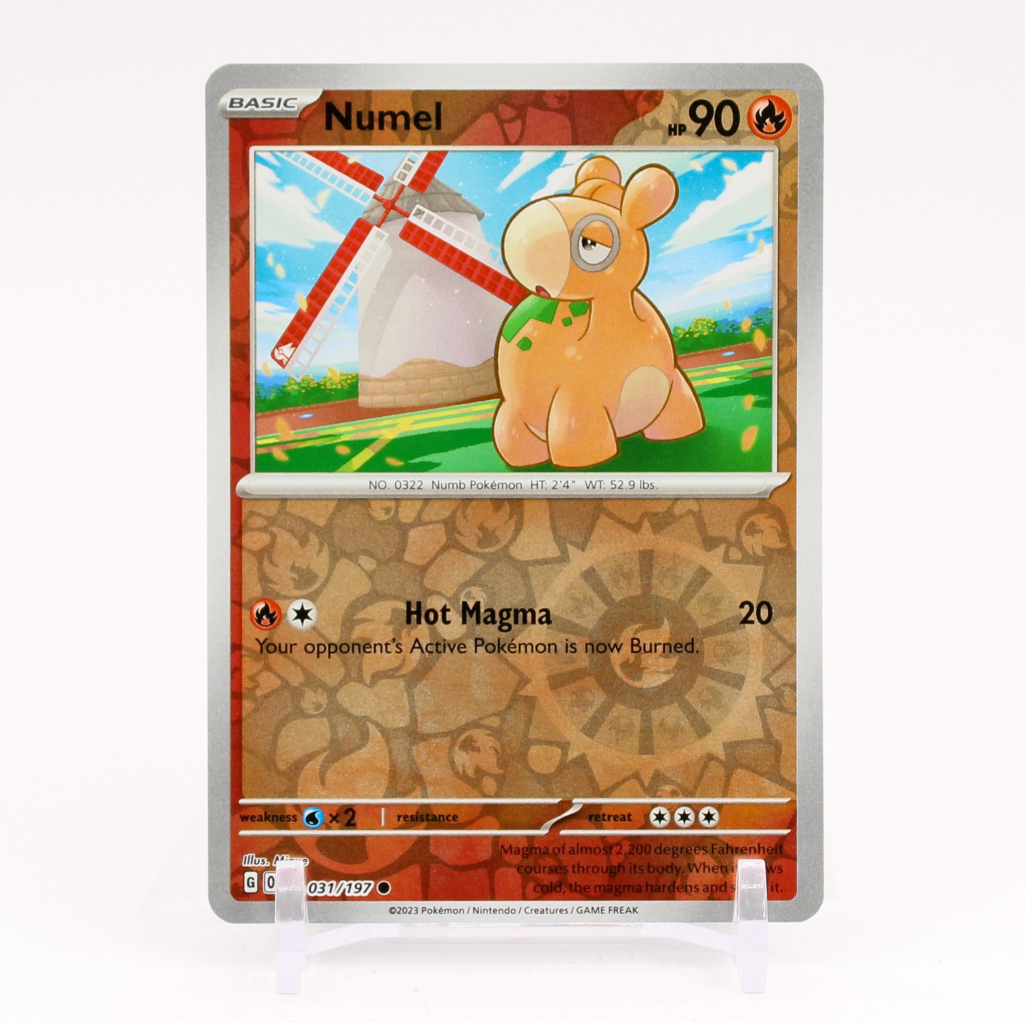 Numel - 031/197 Obsidian Flames Reverse Holo Pokemon - NM/MINT