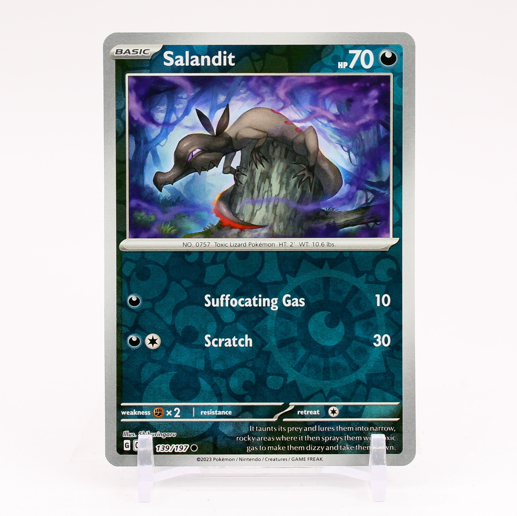 Salandit - 139/197 Obsidian Flames Reverse Holo Pokemon - NM/MINT