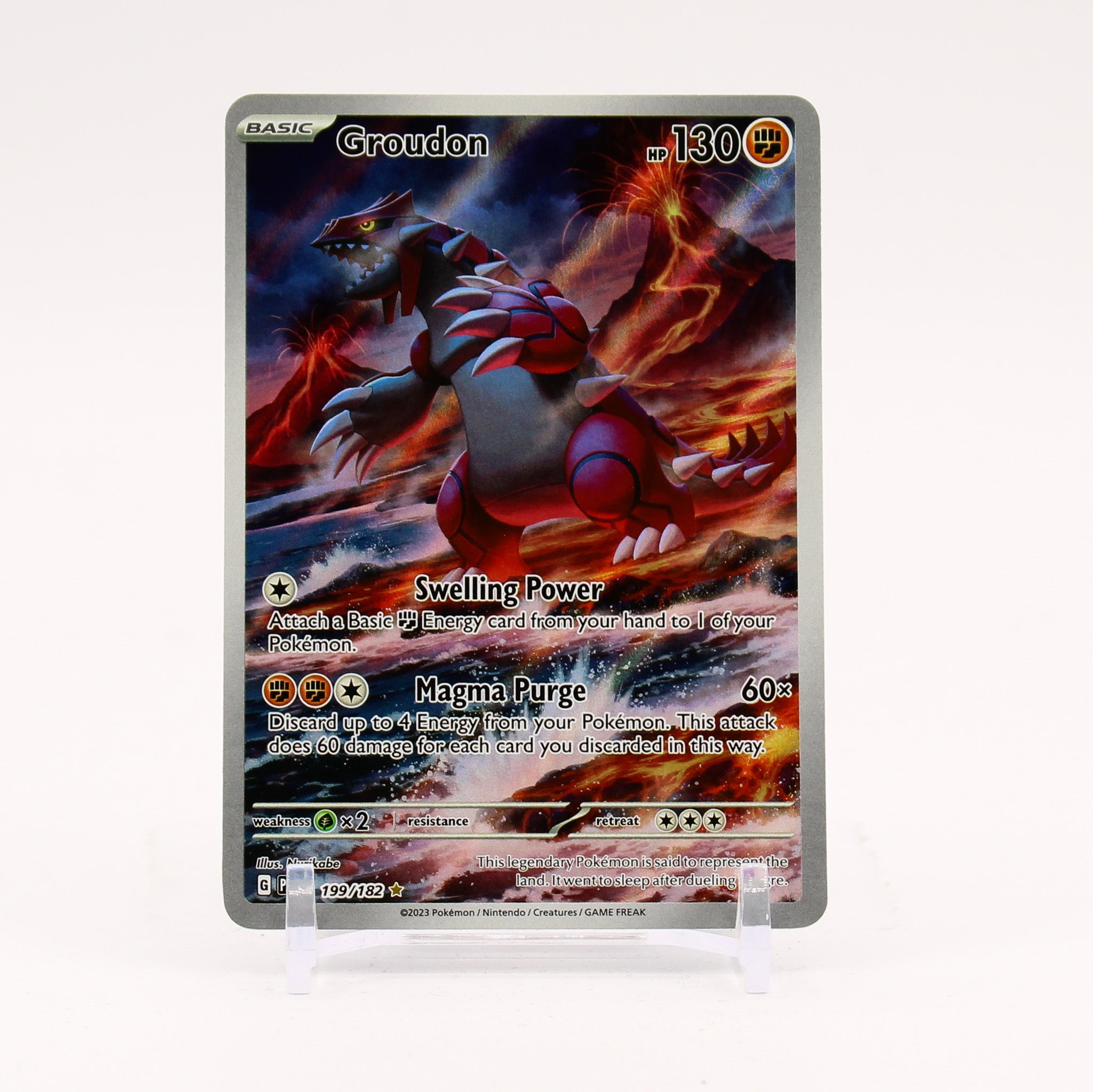 Groudon - 199/182 Paradox Rift Illustration Rare Pokemon - NM/MINT