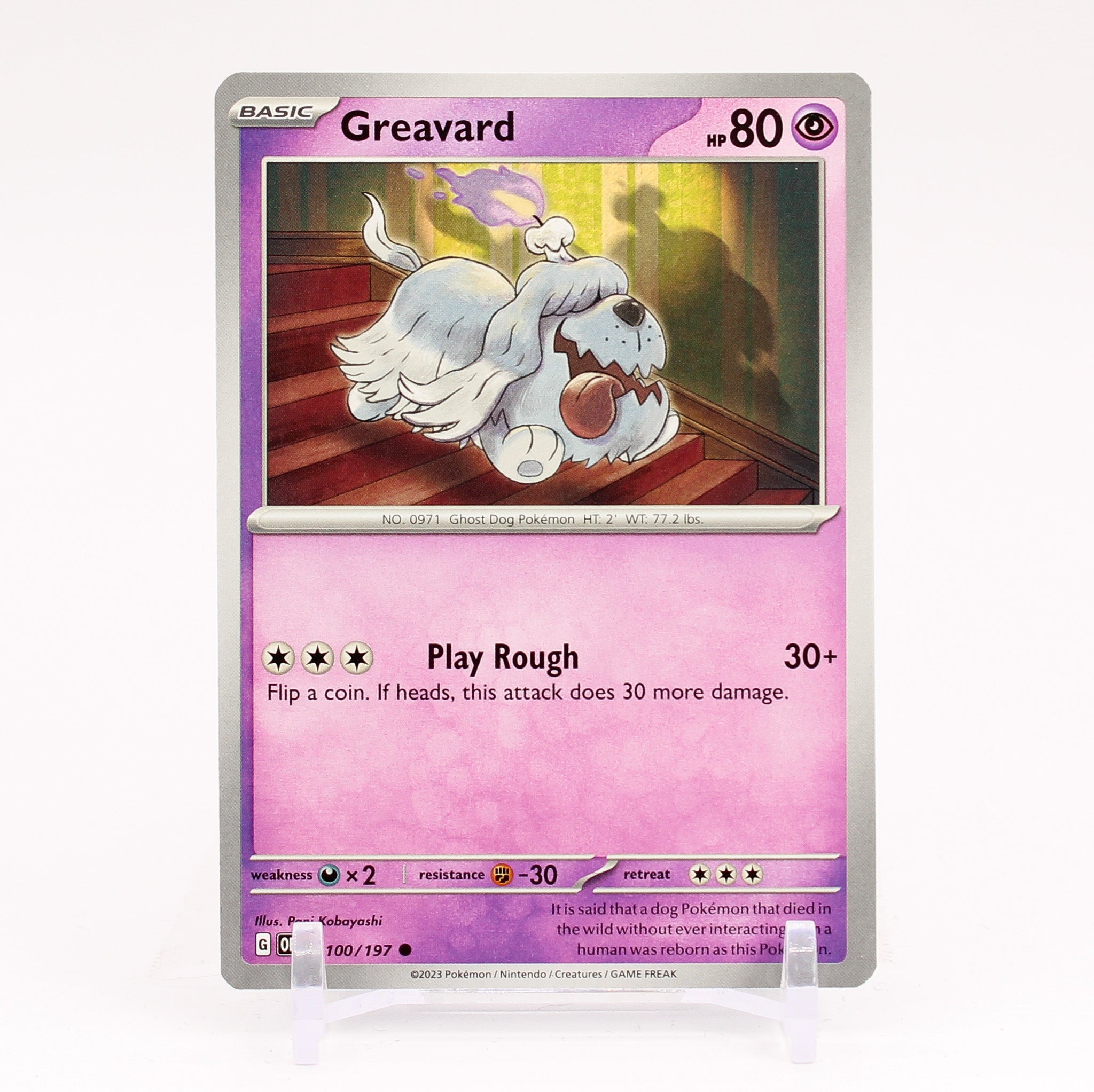 Greavard - 100/197 Obsidian Flames Common Pokemon - NM/MINT