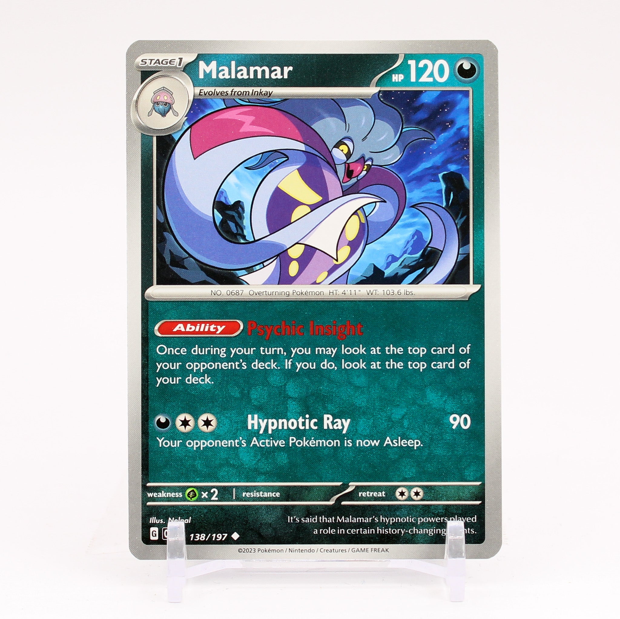 Malamar - 138/197 Obsidian Flames Uncommon Pokemon - NM/MINT