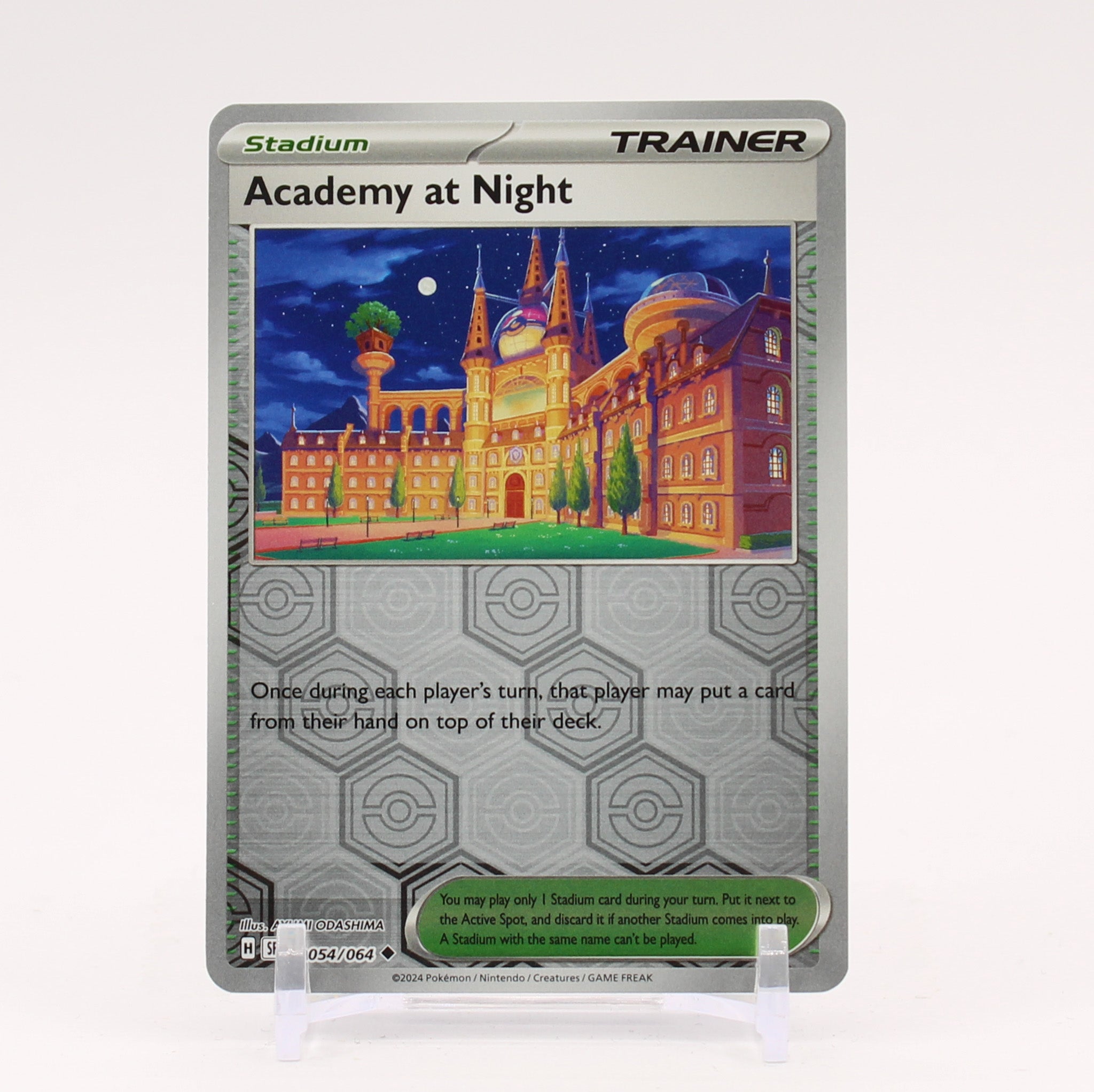 Academy At Night - 054/064 Shrouded Fable REVERSE HOLO Trainer - NM/MINT