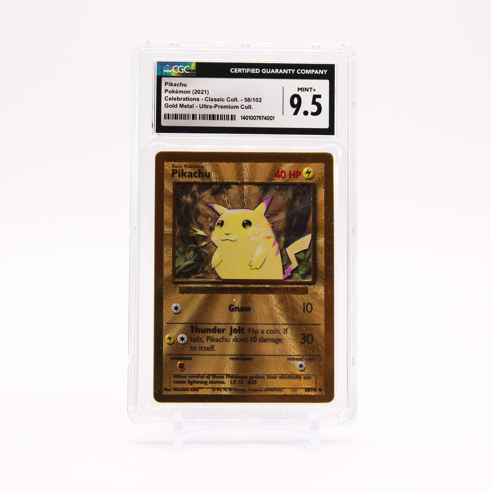 Pikachu - Celebrations CGC 9.5 UPC Promo Gold Metal Pokemon - MINT+
