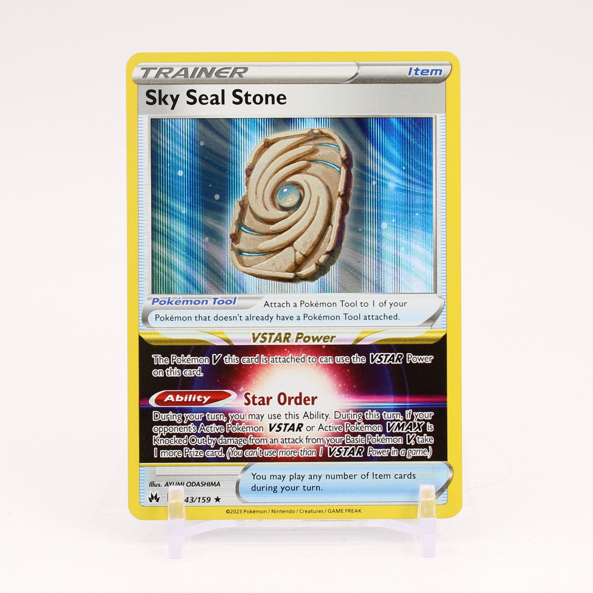 Sky Seal Stone - 143/159 Crown Zenith Holo Rare Trainer - NM/MINT