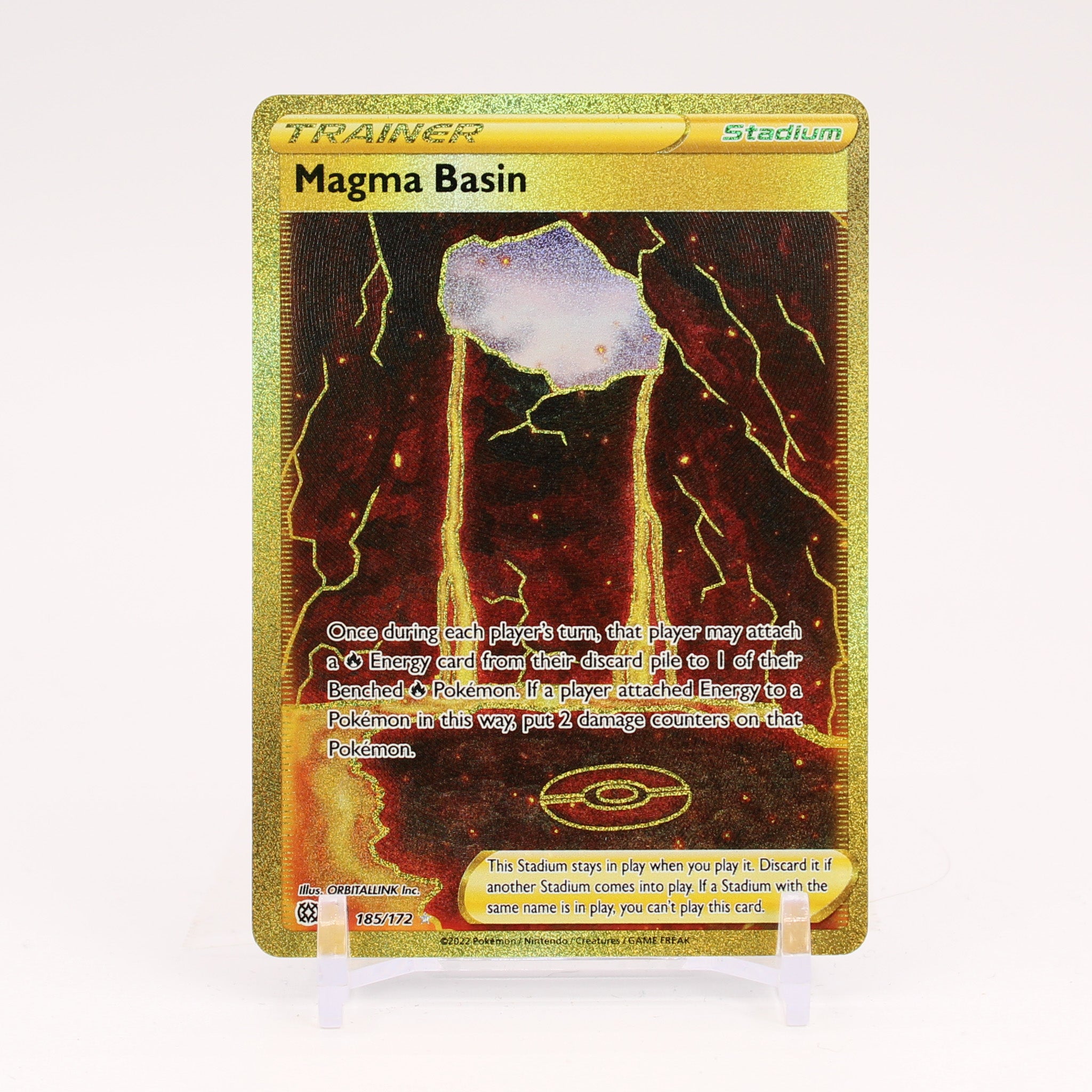 Magma Basin - 185/172 Brilliant Stars Gold Trainer - NM/MINT