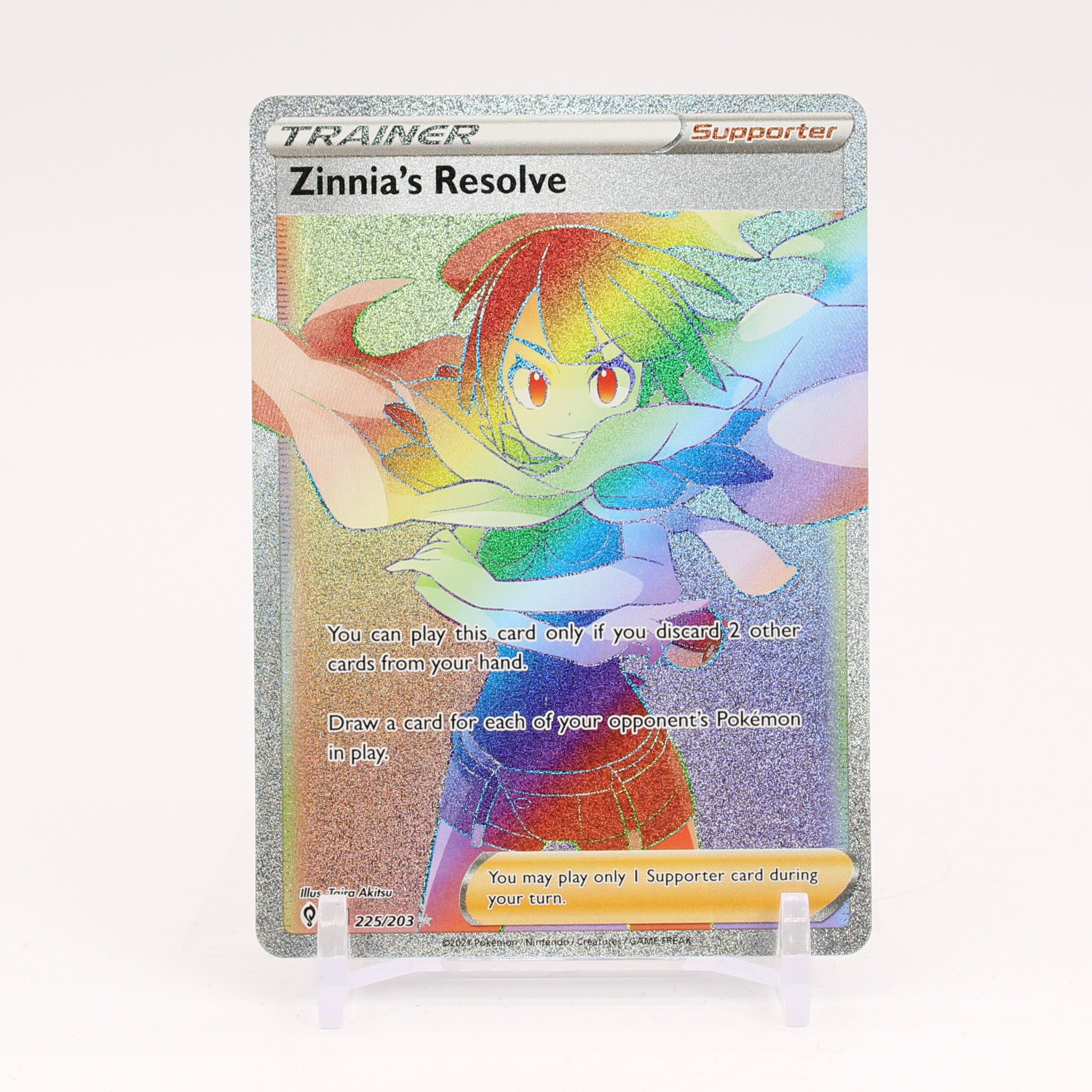 Zinnia's Resolve - 225/203 Evolving Skies Rainbow Trainer - NM/MINT