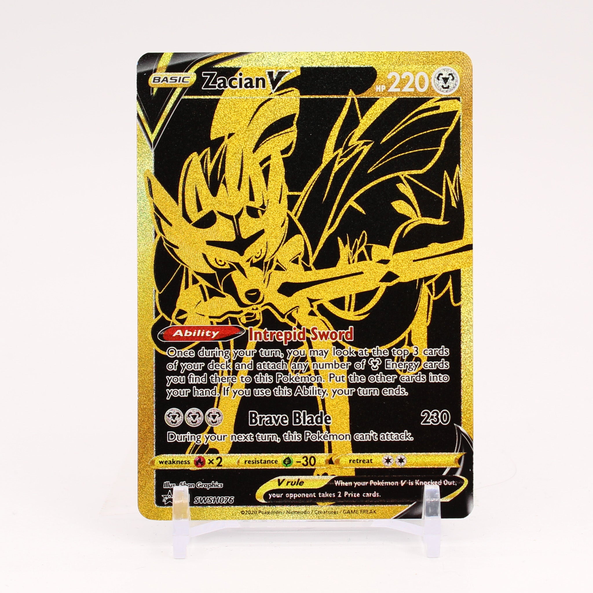 Zacian V - SWSH076 Sword & Shield Promo Black & Gold Pokemon - NM/MINT