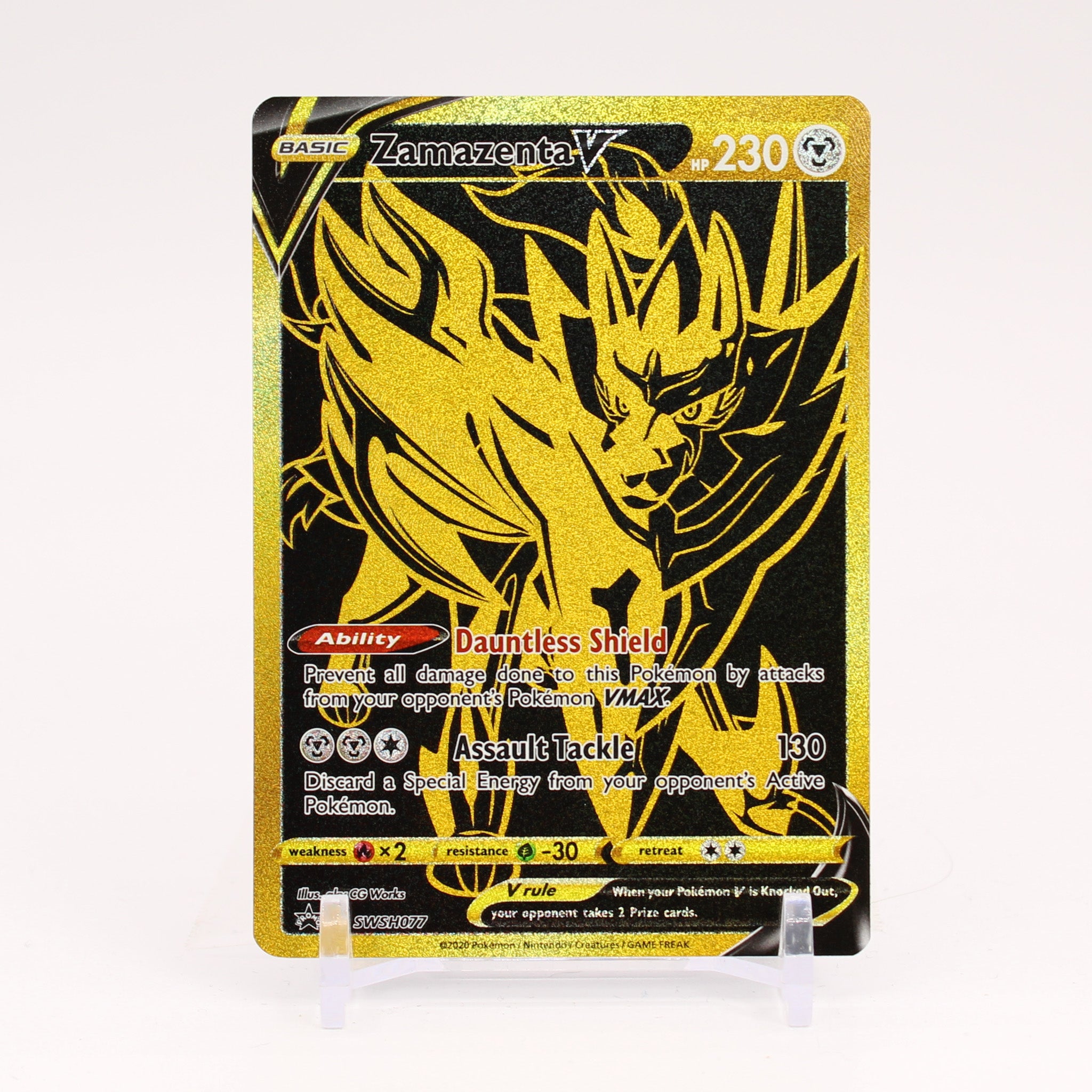 Zamazenta V - SWSH077 Sword & Shield Promo Black & Gold Pokemon - NM/MINT