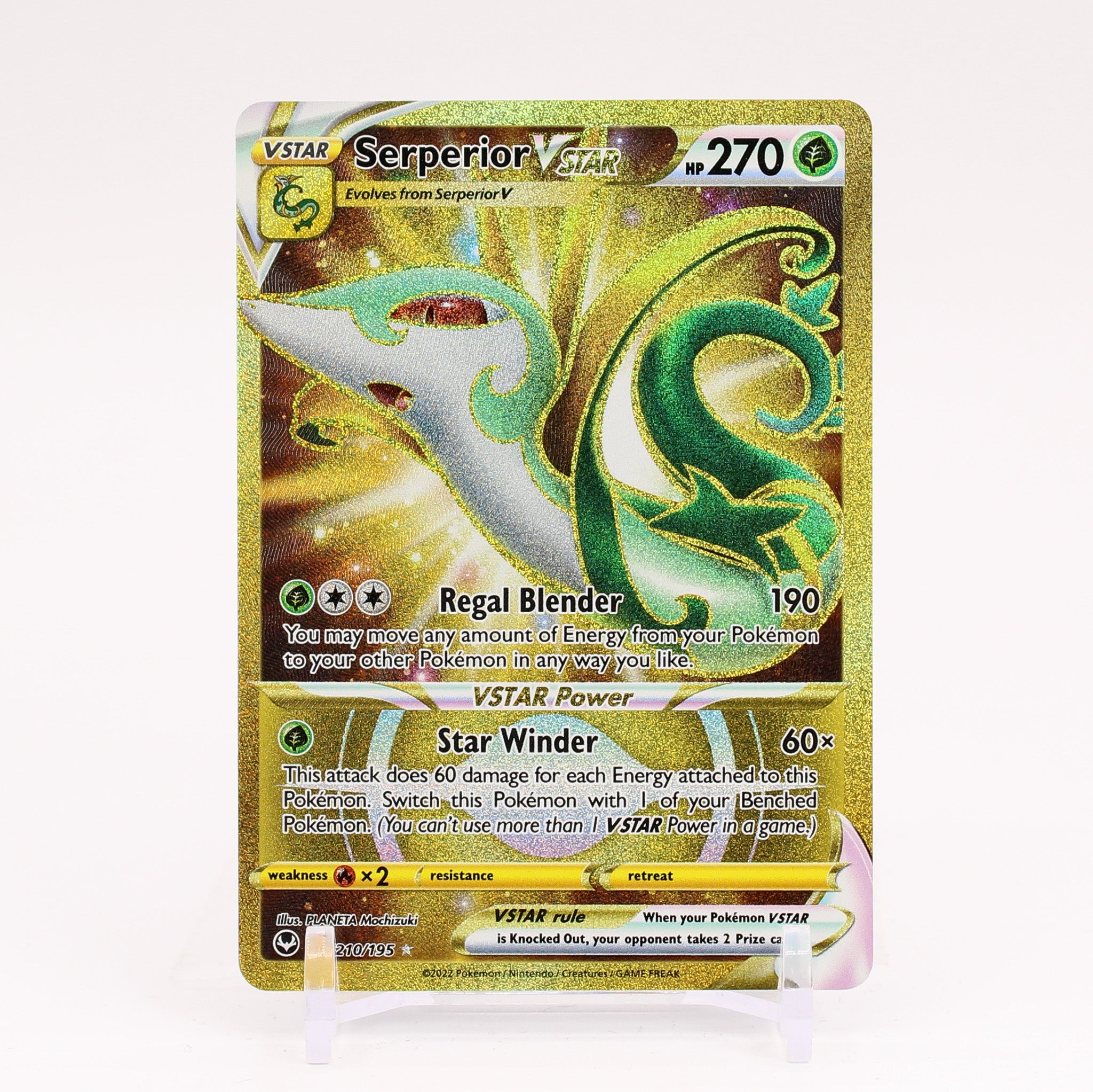 Serperior Vstar - 210/195 Silver Tempest Gold Pokemon - NM/MINT