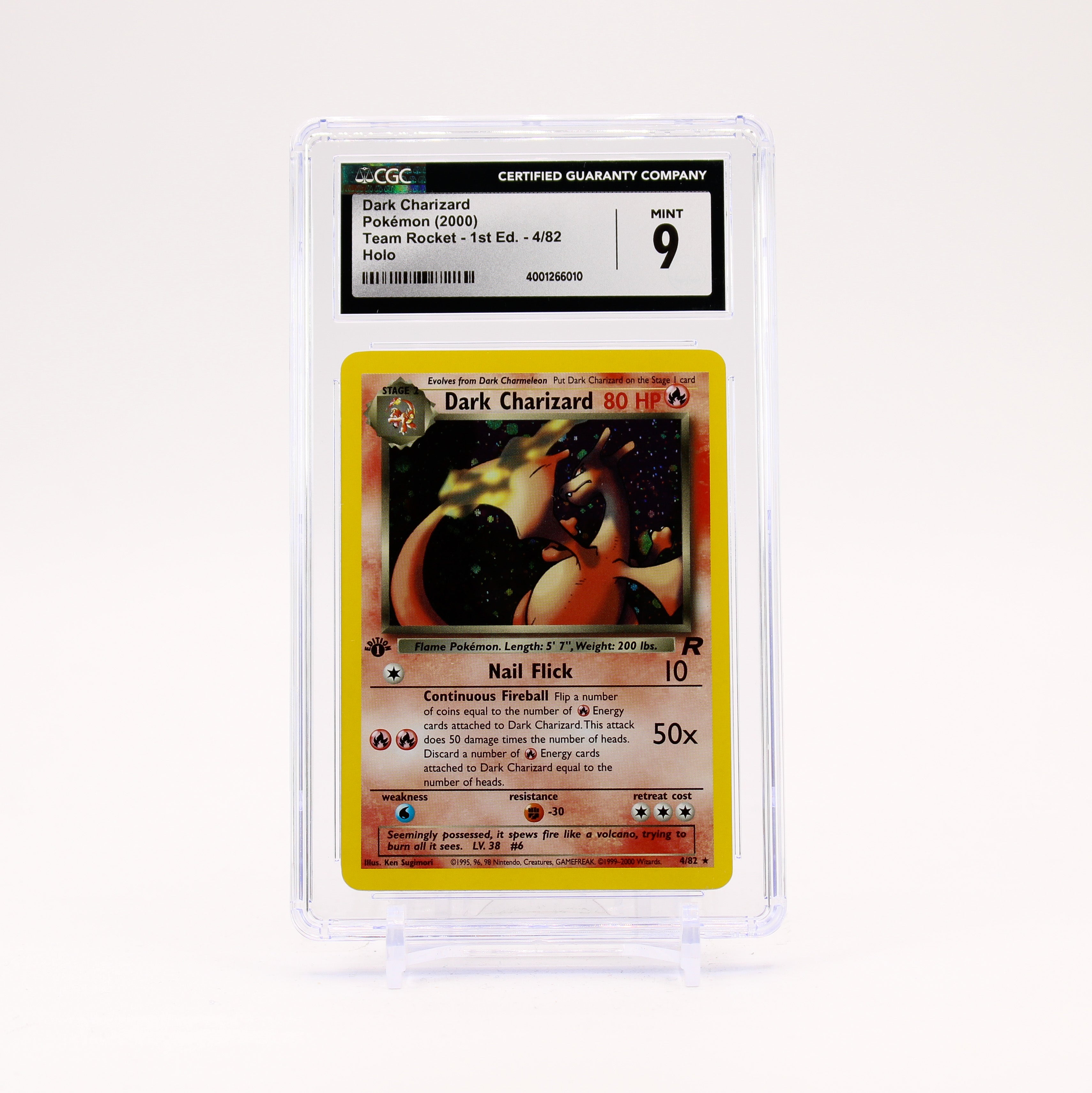 Dark Charizard - 4/82 CGC 9 Team Rocket 1st Edition Holo Rare Pokemon - MINT