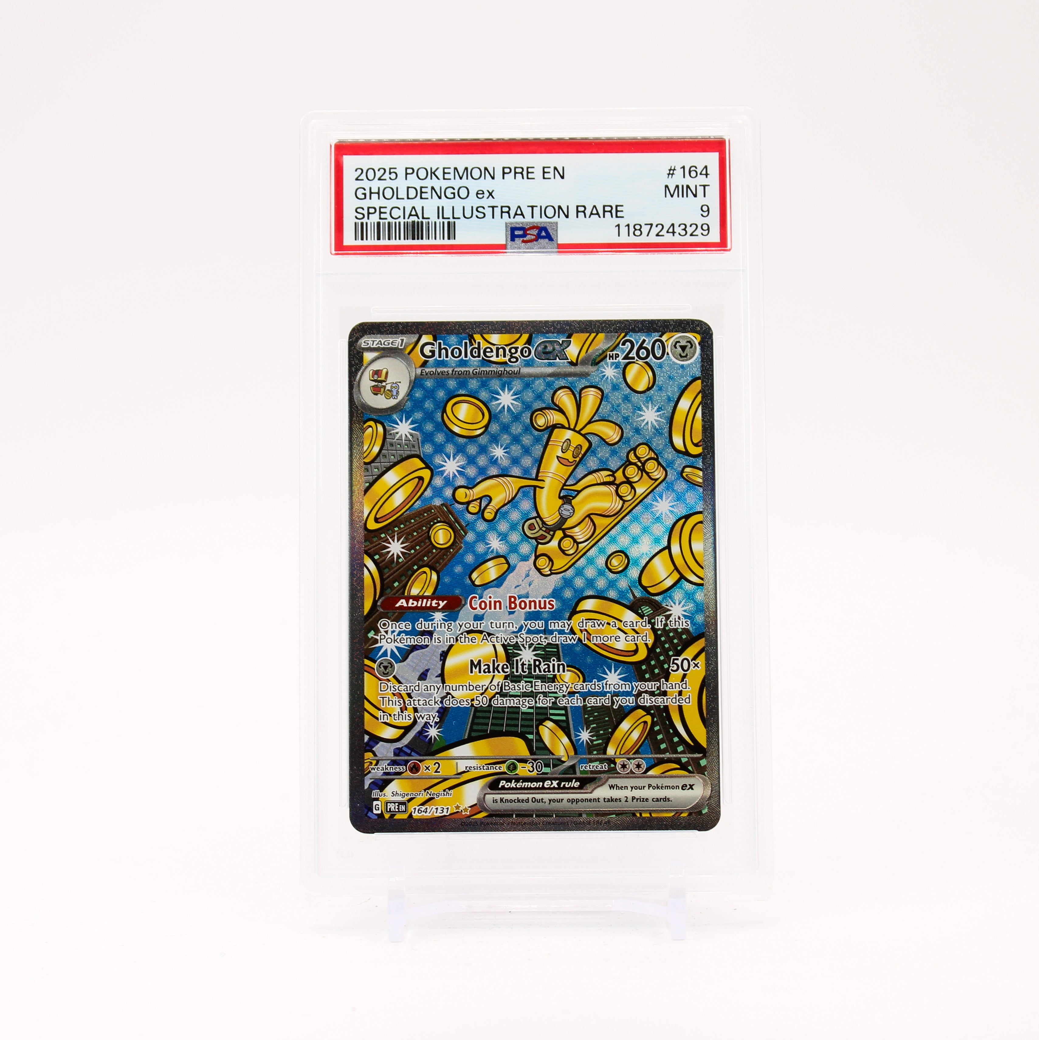 Gholdengo ex - 164/131 PSA 9 Prismatic Evolutions Special Illustration Pokemon - MINT