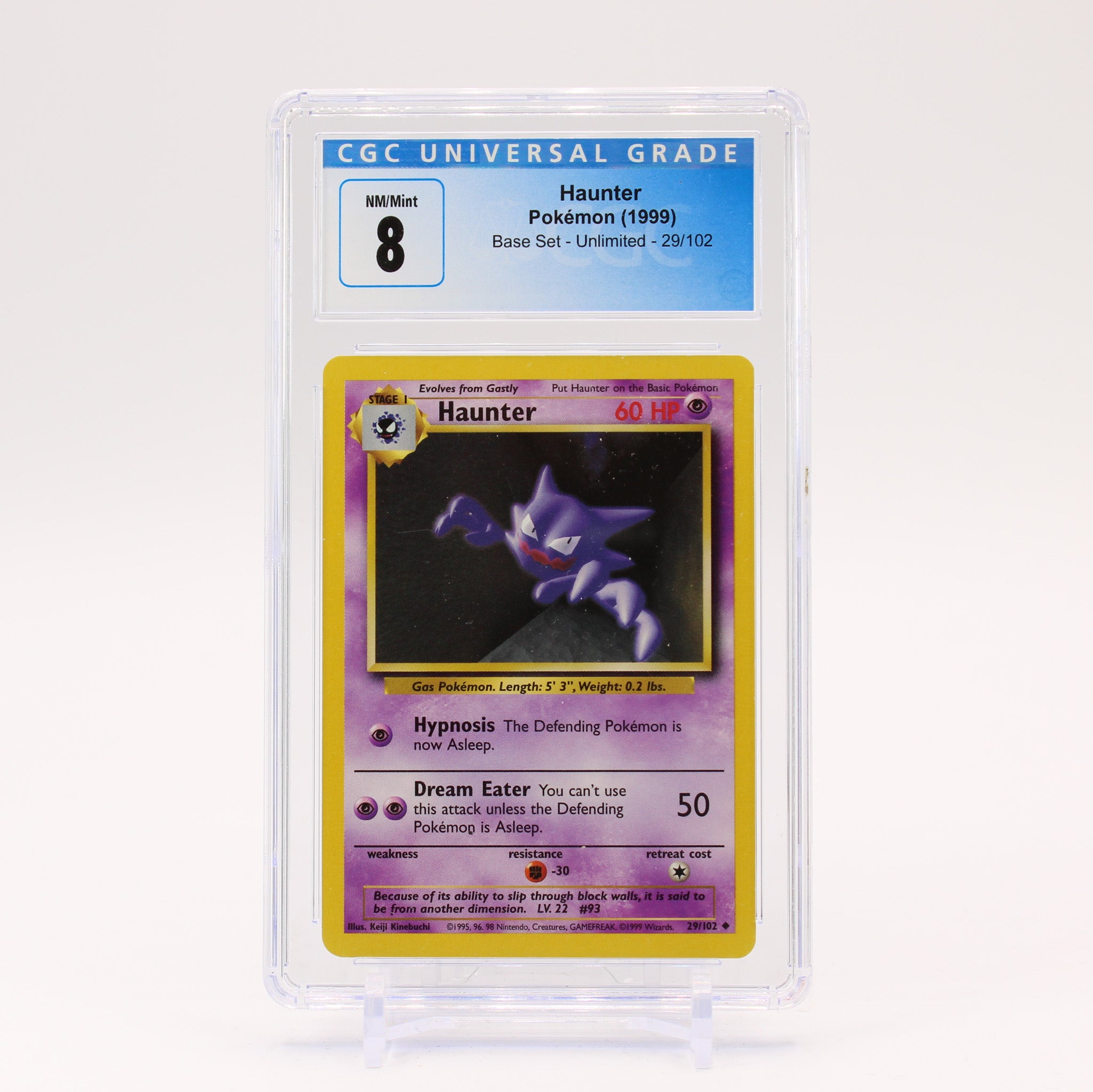 Haunter - 29/102 CGC 8 Base Set Unlimited Pokemon - NM/MINT