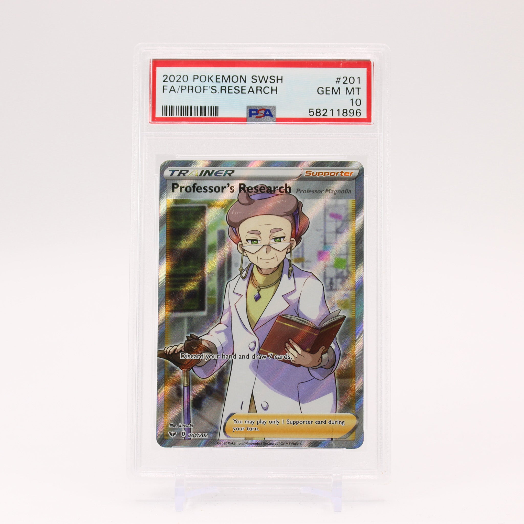 Professor's Research - 201/202 PSA 10 Sword & Shield Full Art Trainer - GEM MINT