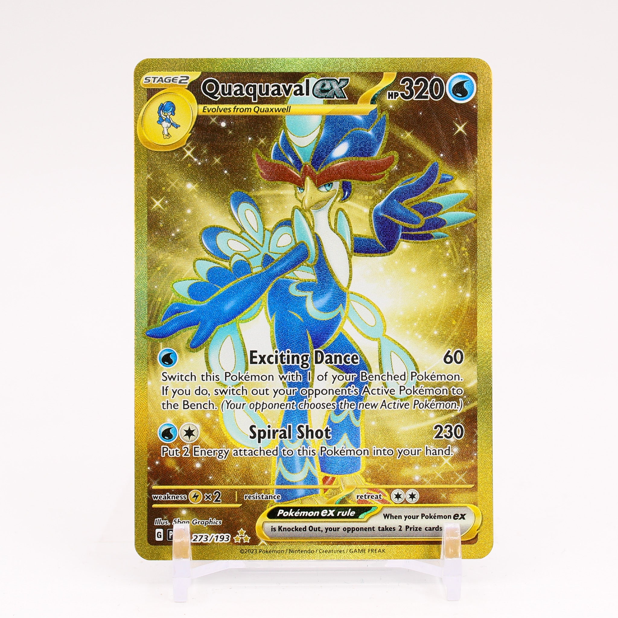 Quaquaval ex - 273/193 Paldea Evolved Gold Pokemon - NM/MINT