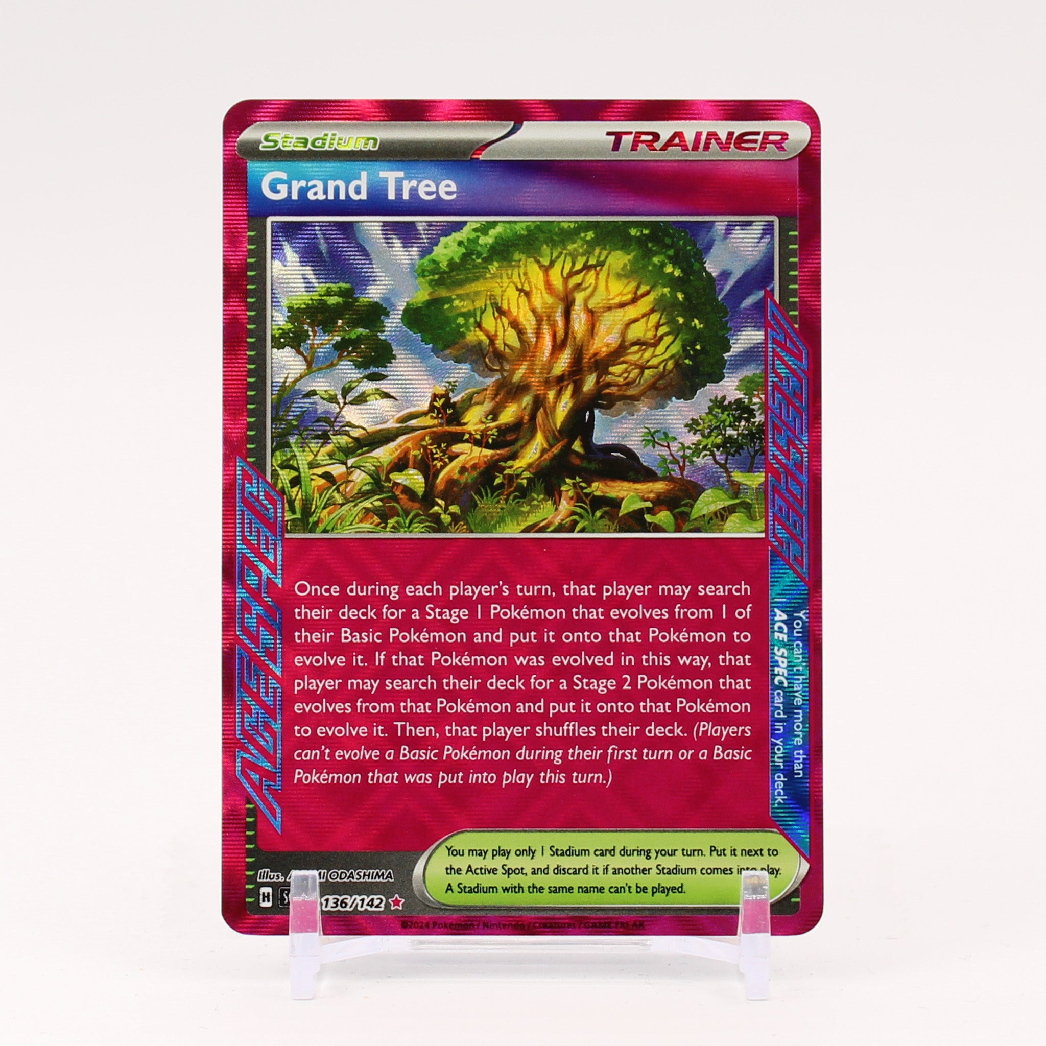 Grand Tree - 136/142 Stellar Crown ACESPEC Holo Rare Trainer - NM/MINT